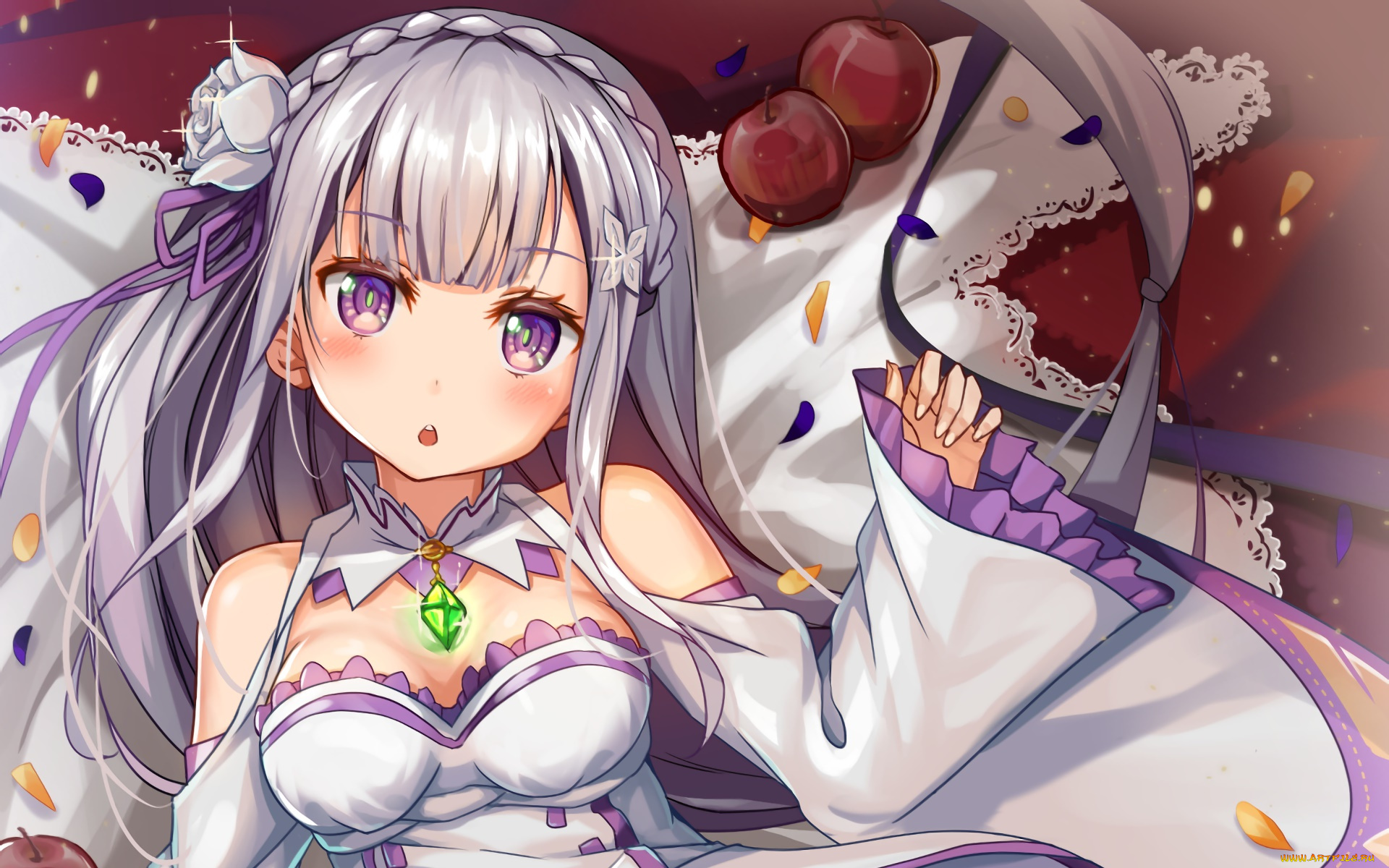 аниме, re, , zero, kara, hajimeru, isekai, seikatsu, фон, взгляд, девушка
