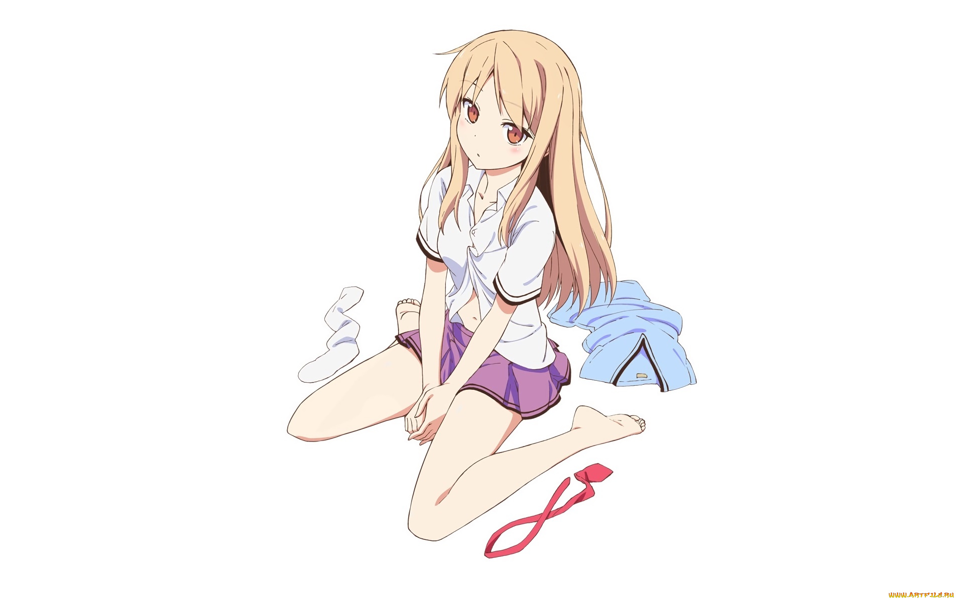 аниме, sakurasou, no, pet, na, kanojo, девушка, взгляд, фон