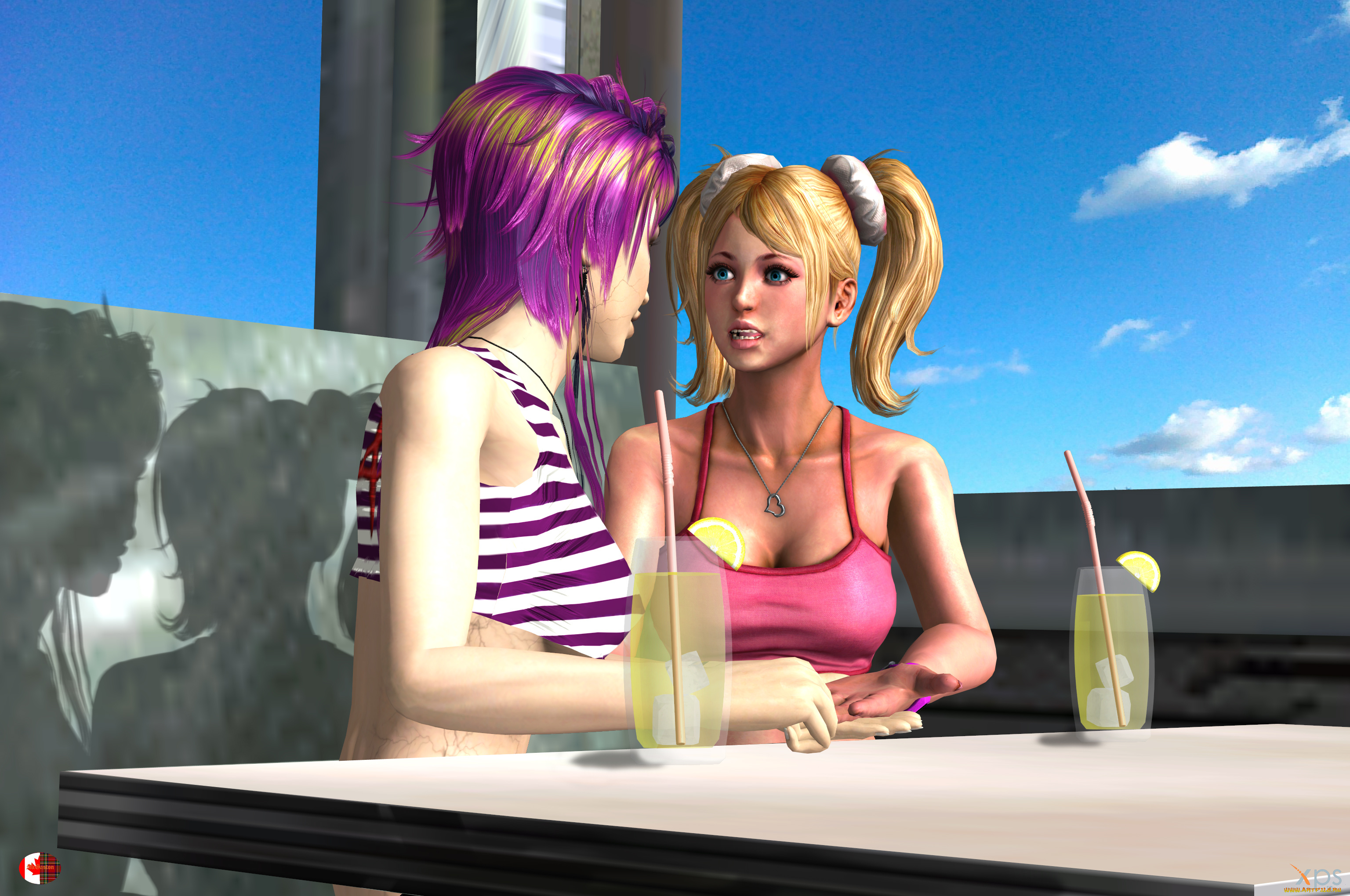 3д, графика, люди, , people, девушки, взгляд, фон