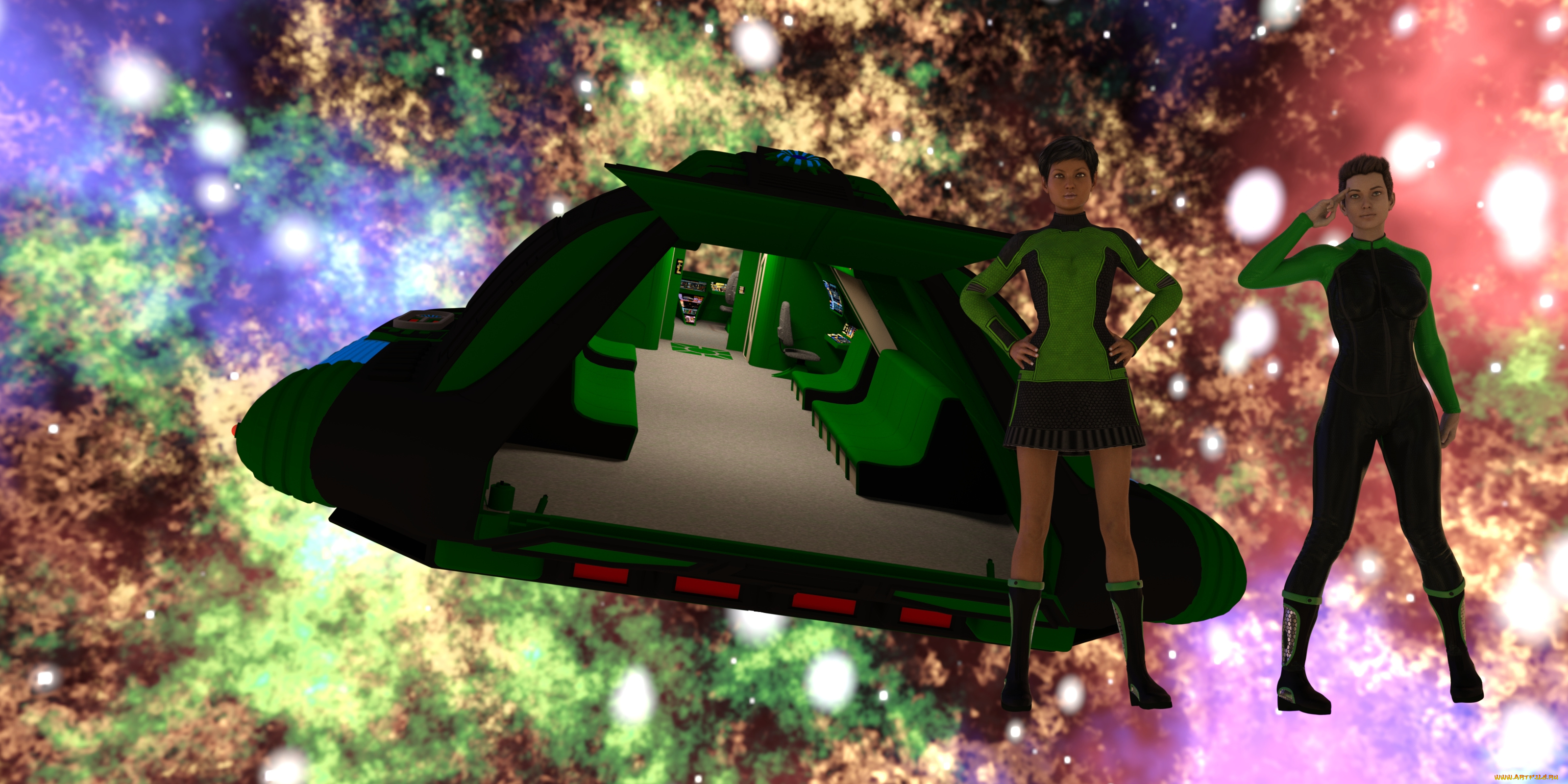 3д, графика, фантазия, , fantasy, девушки, фон, взгляд