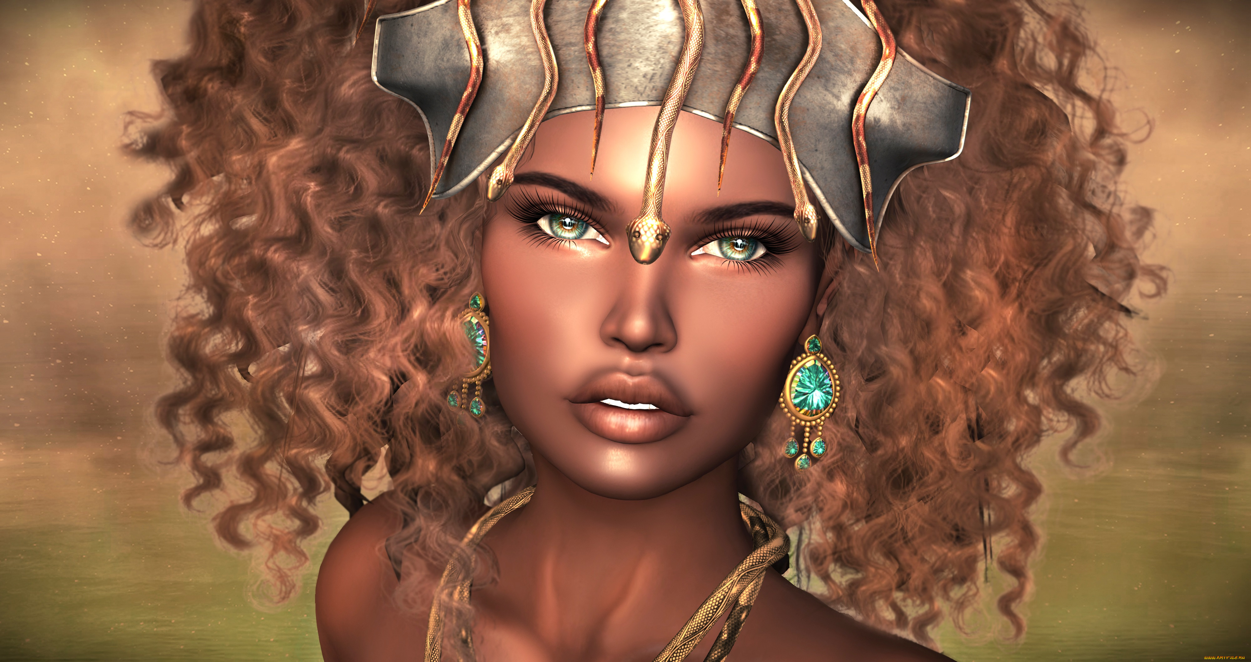 3д, графика, портрет, , portraits, лицо, девушка, фон, взгляд, украшение