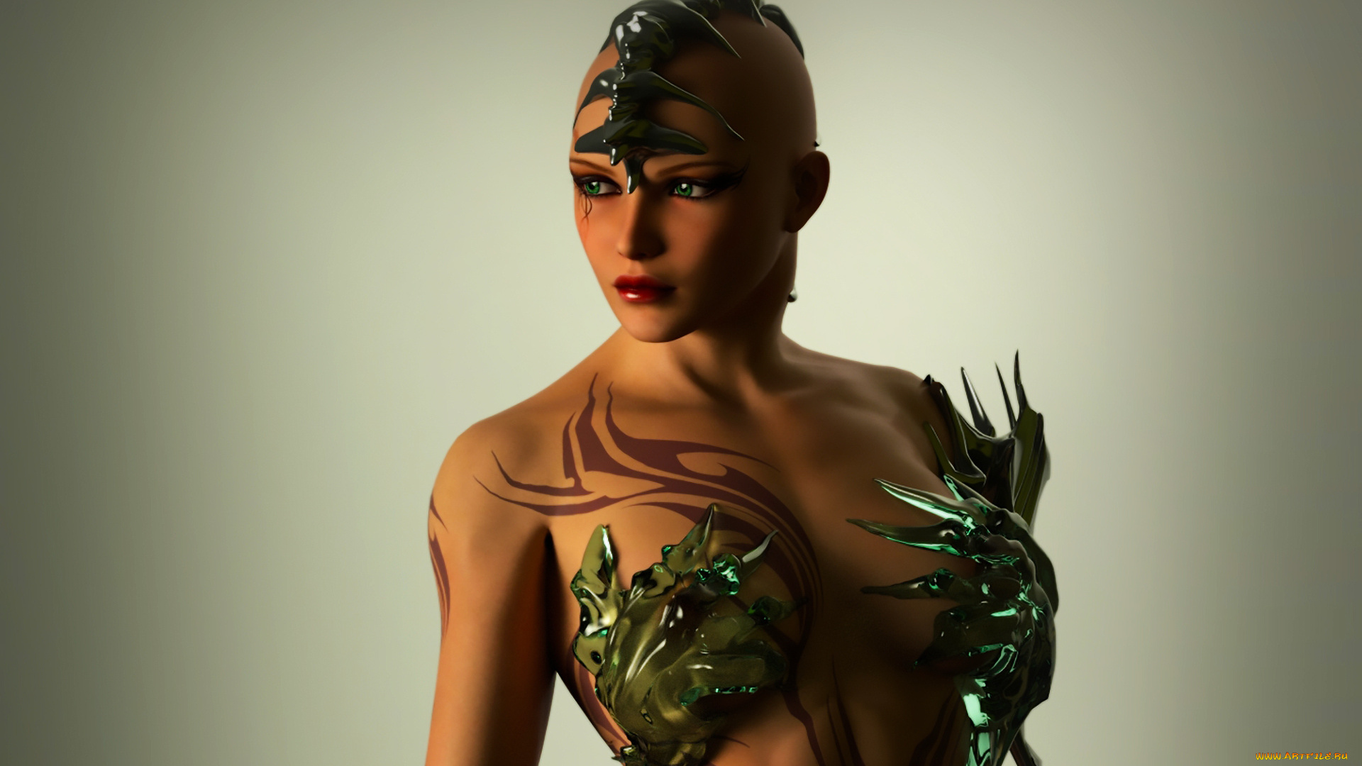 3д, графика, фантазия, , fantasy, фон, взгляд, девушка