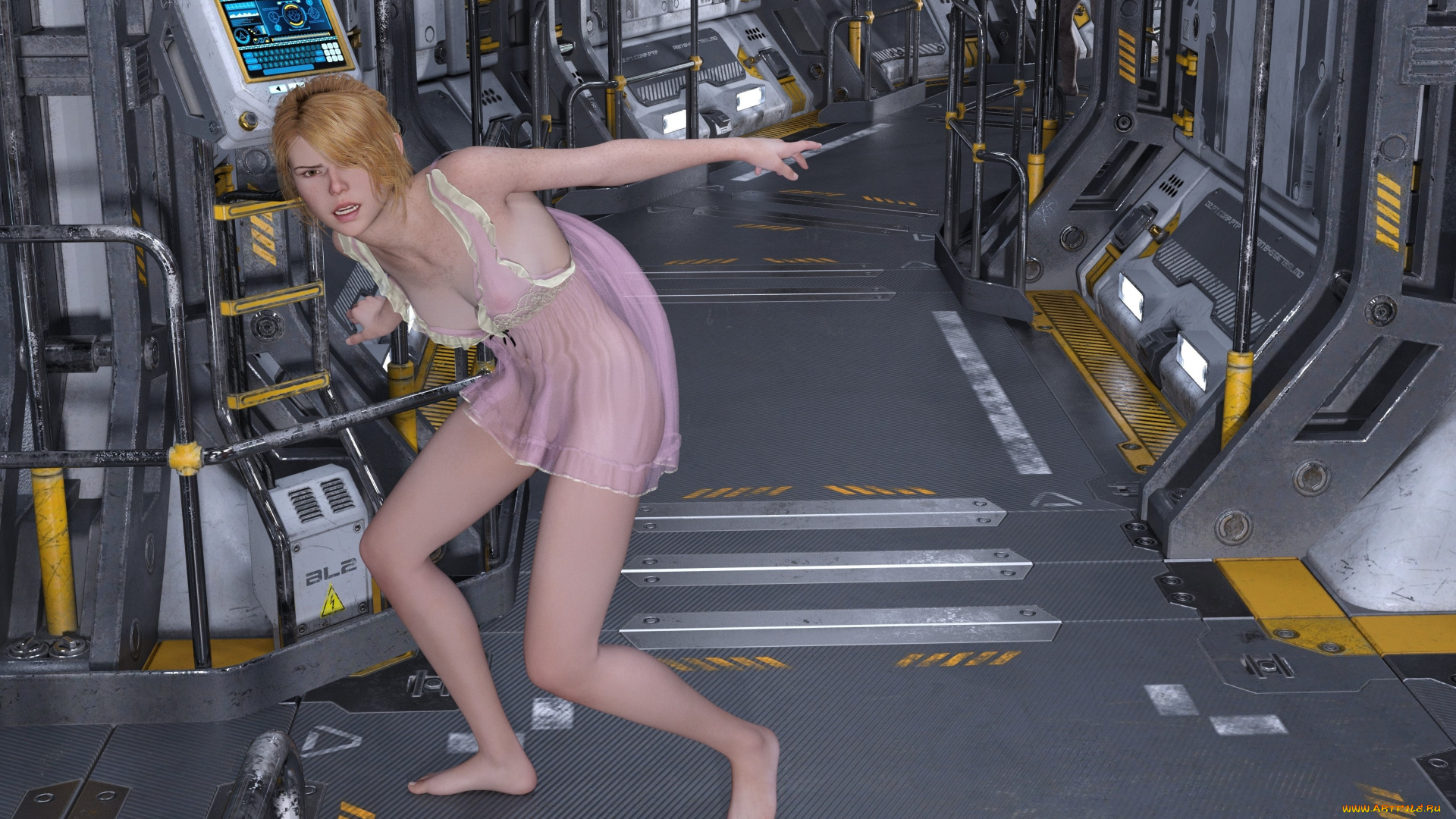 3д, графика, фантазия, , fantasy, фон, взгляд, девушка