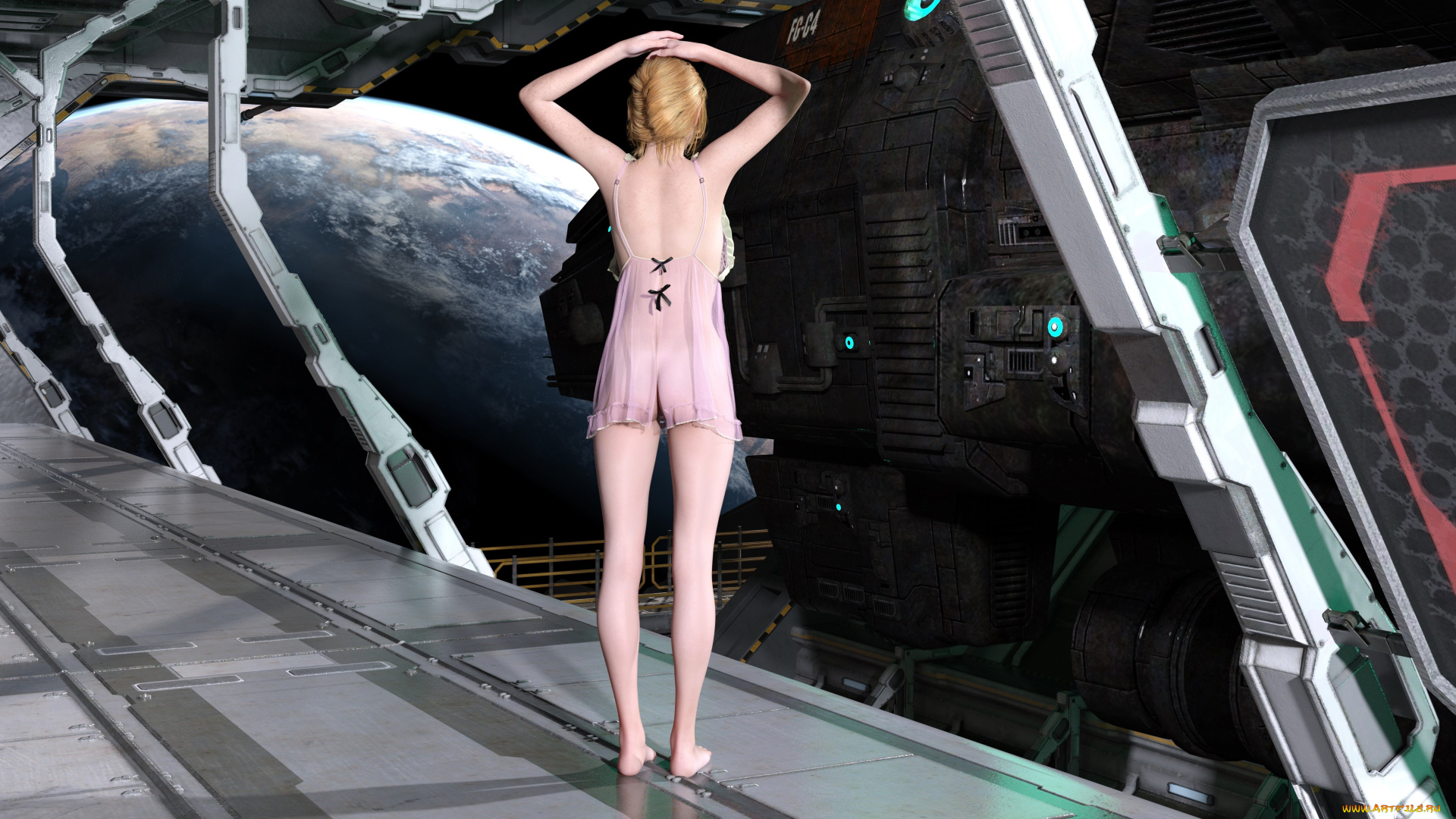 3д, графика, фантазия, , fantasy, фон, взгляд, девушка