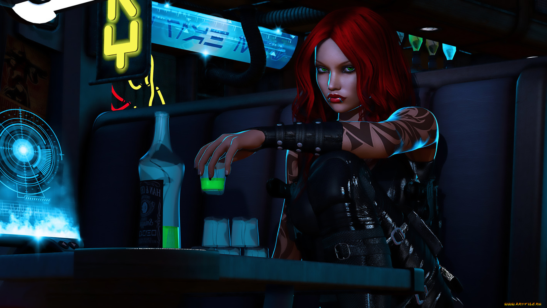 3д, графика, фантазия, , fantasy, взгляд, фон, девушка