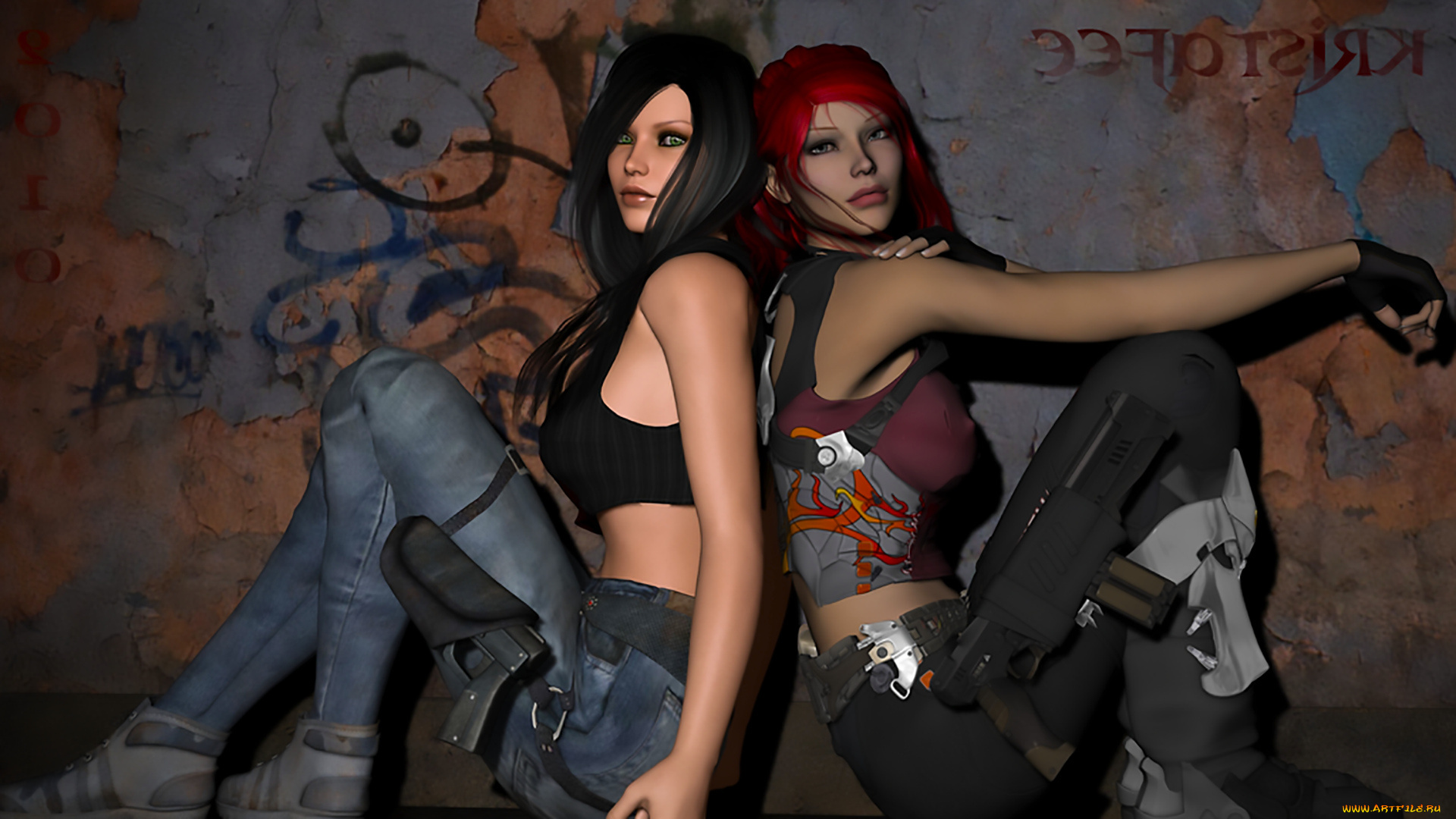 3д, графика, люди, , people, взгляд, девушки, фон