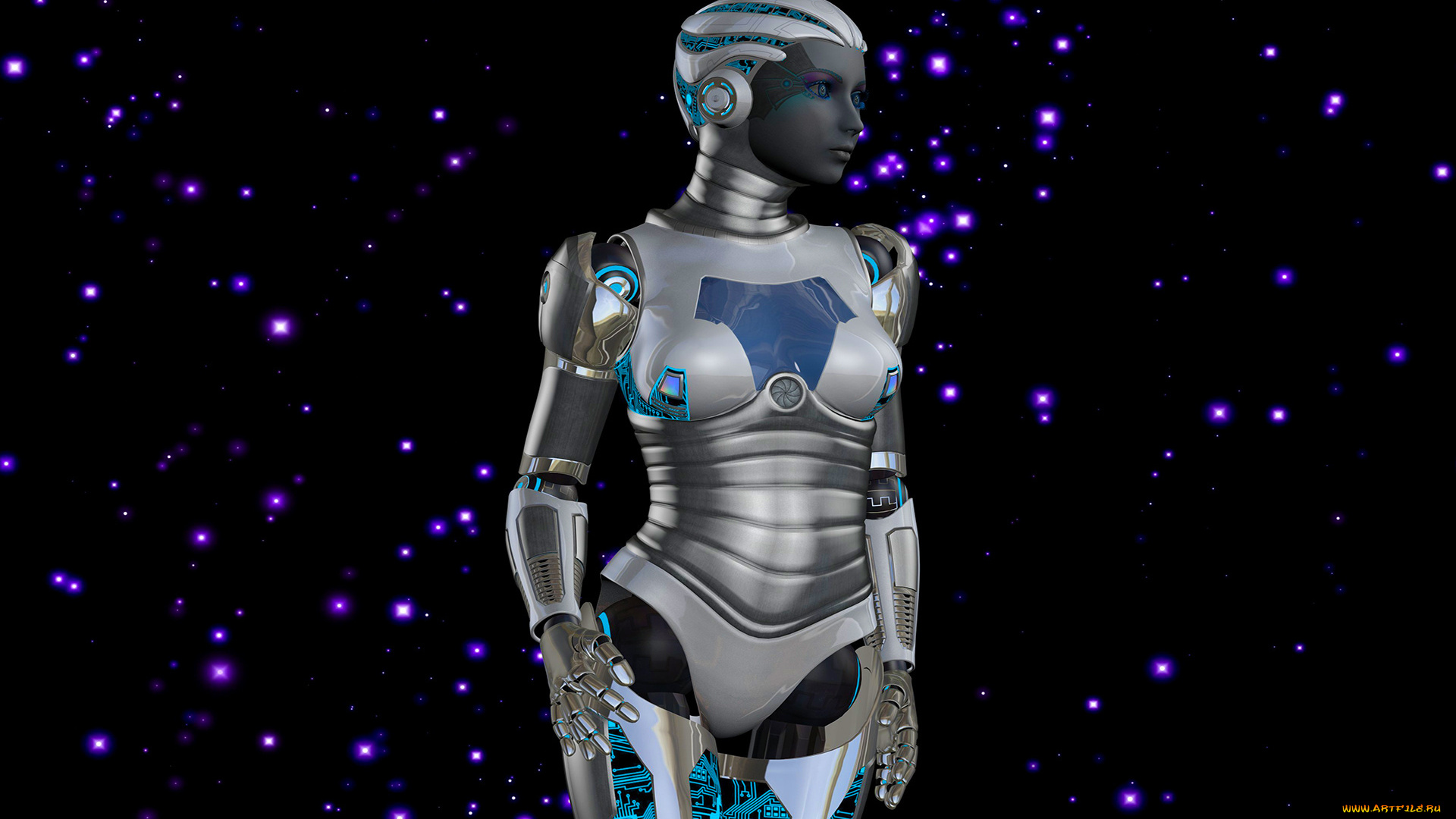 3д, графика, _science, fiction, фон, взгляд, девушка
