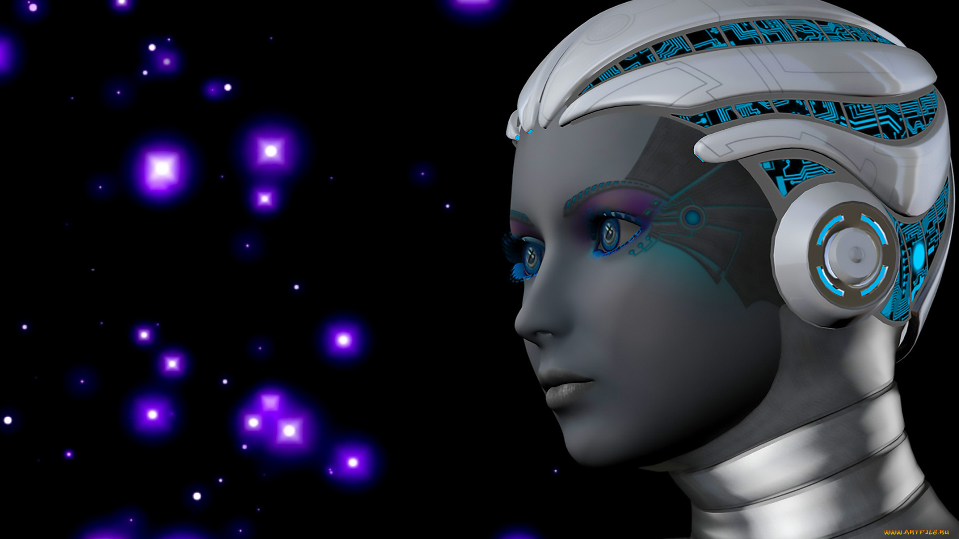 3д, графика, _science, fiction, взгляд, девушка, фон