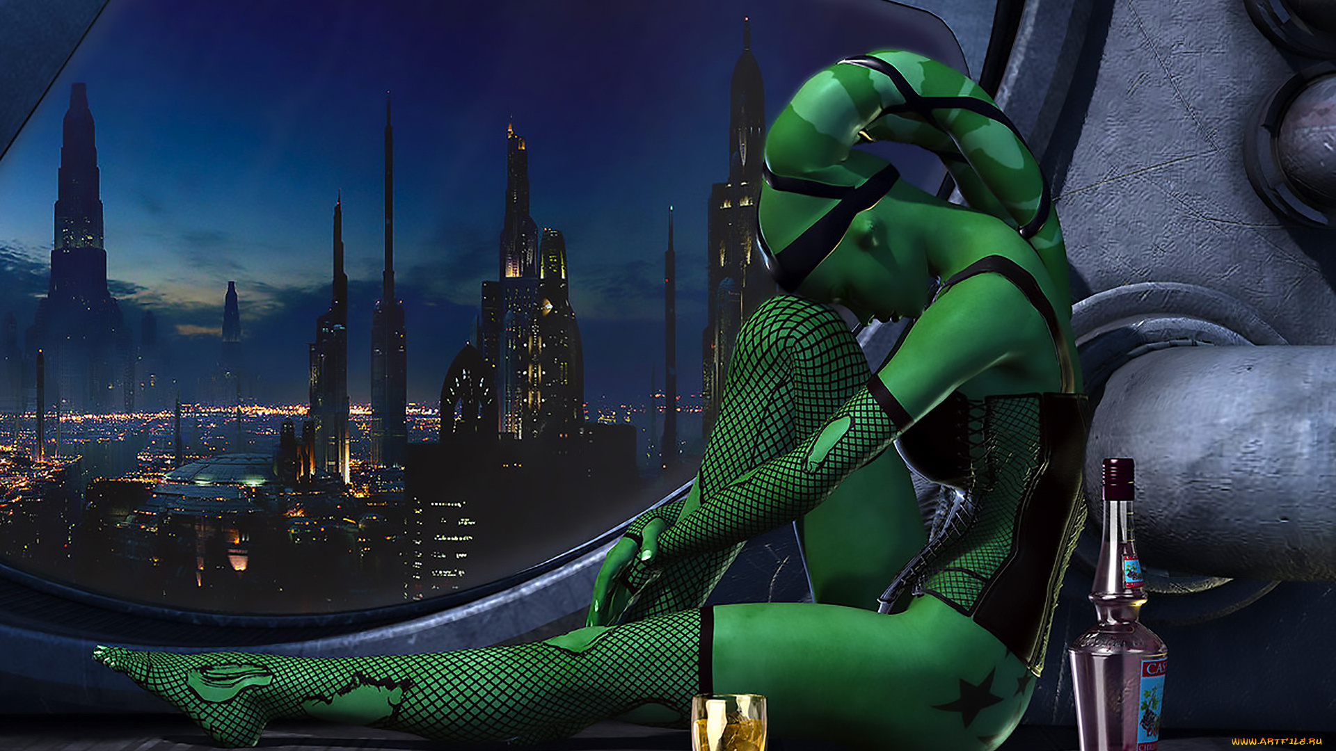 3д, графика, существа, , creatures, фон, взгляд, девушка