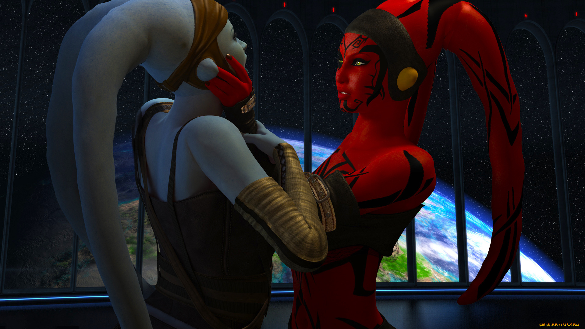 3д, графика, существа, , creatures, фон, взгляд, девушка