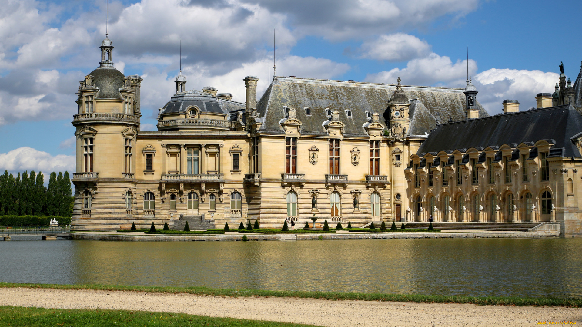 chantilly, castle, города, замки, франции, замок
