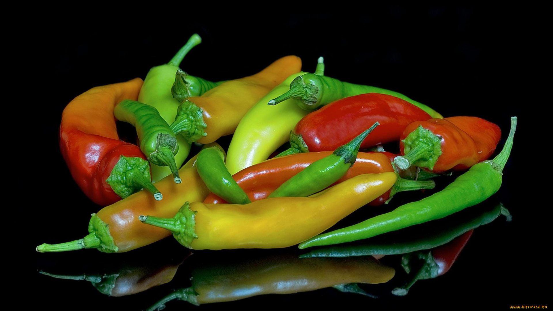 еда, перец, чёрный, фон, овощи