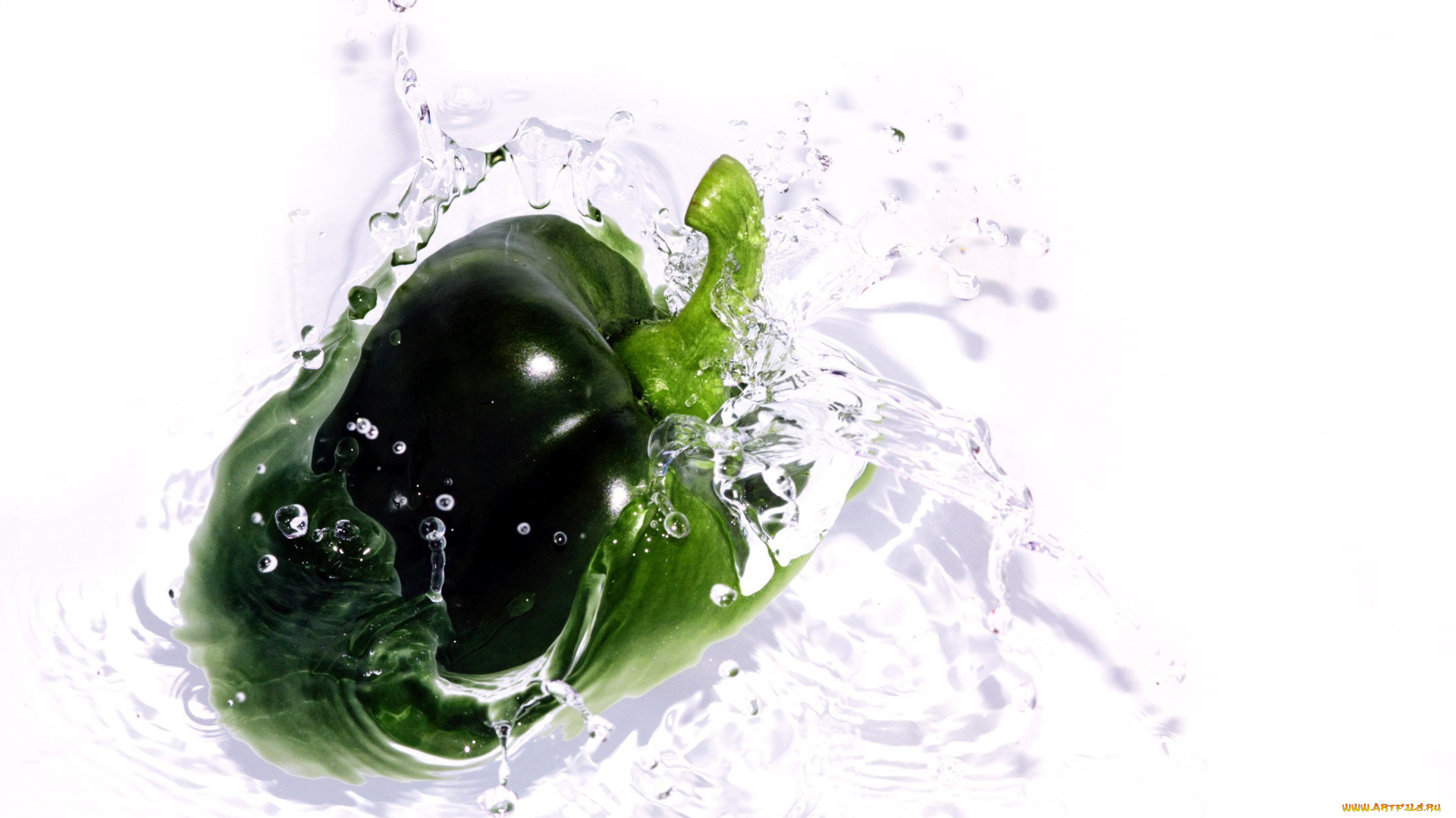 еда, перец, зеленый, вода