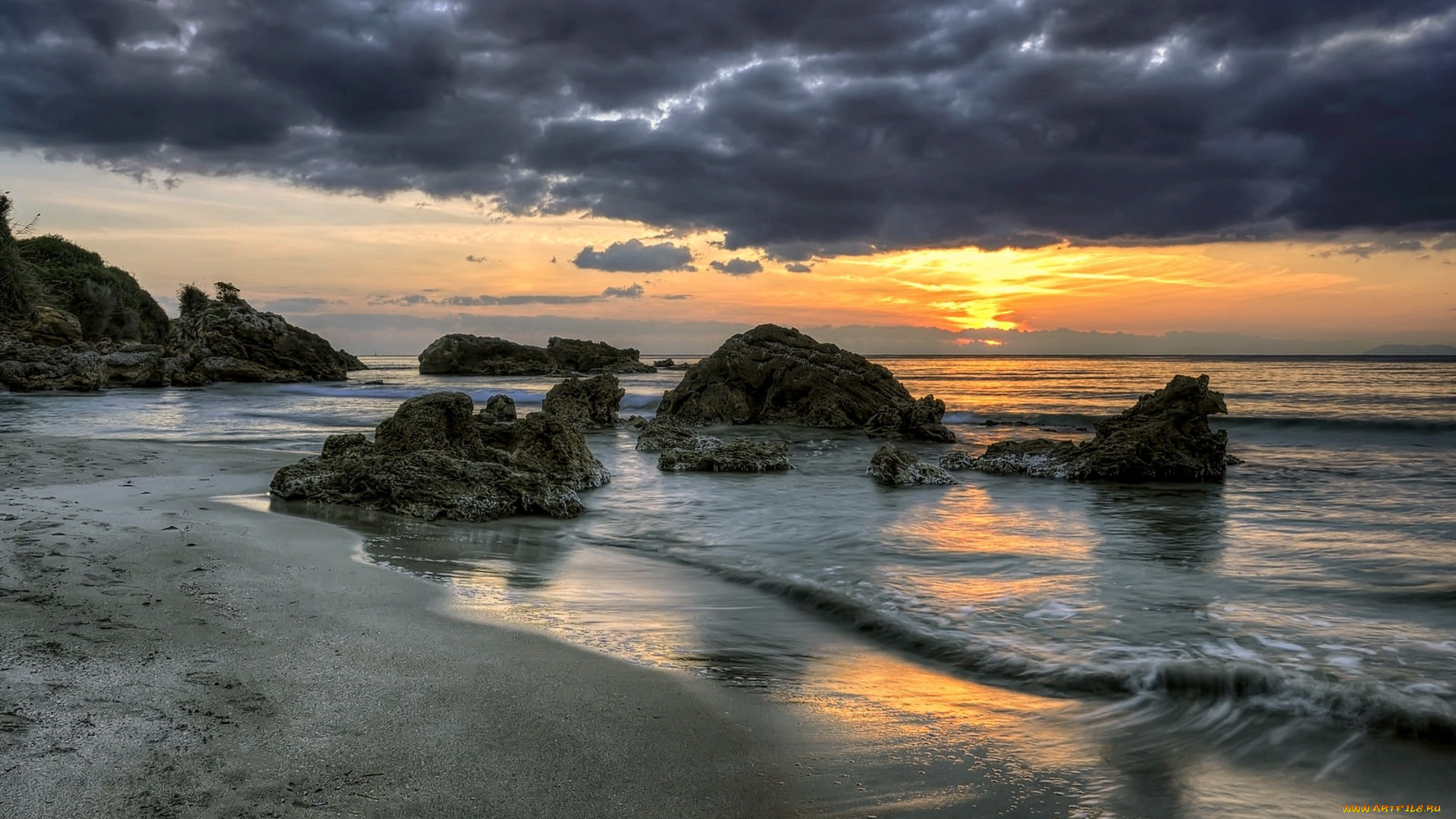 природа, побережье, простор