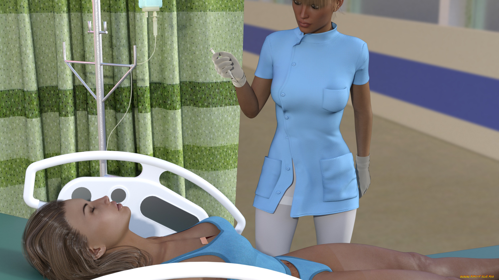 she, wolf, 3д, графика, фантазия, , fantasy, девушка, фон, взгляд