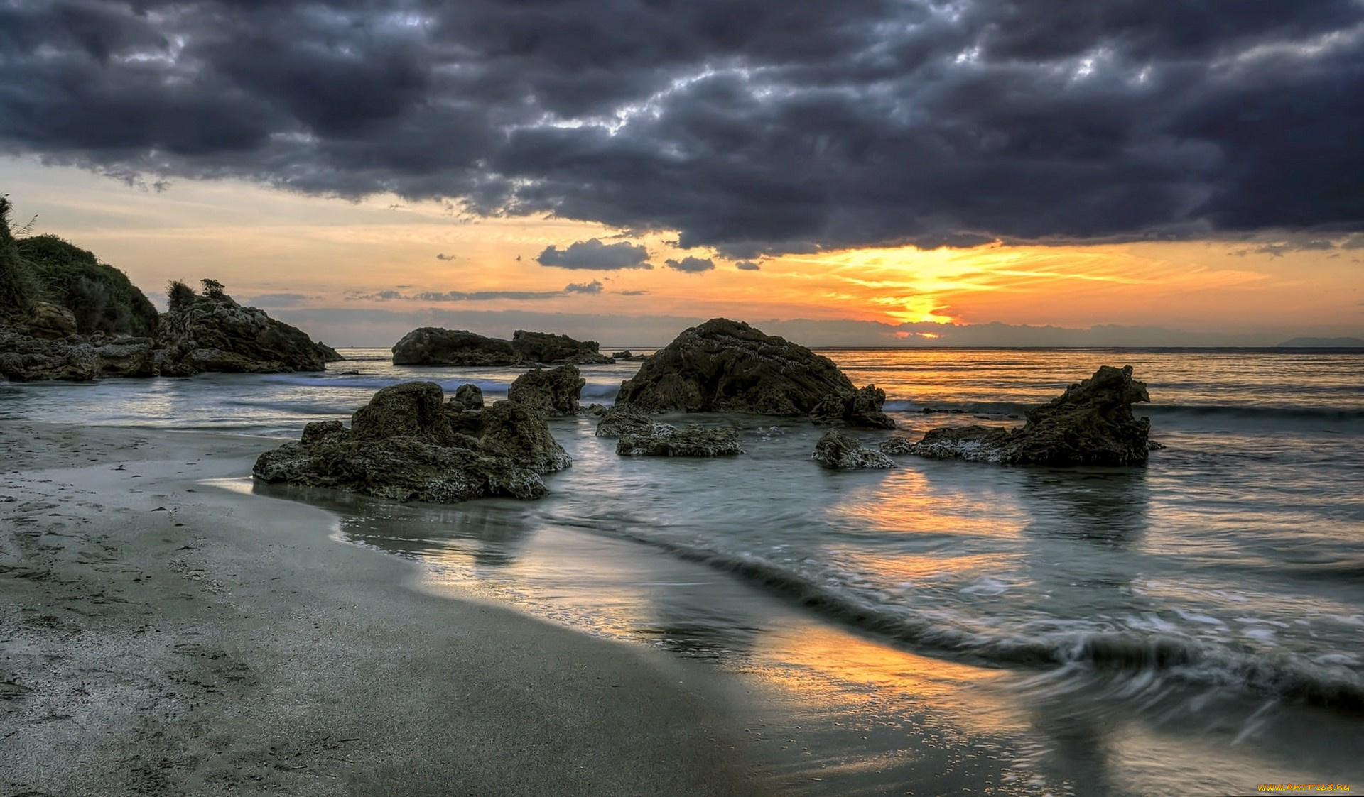 природа, побережье, простор