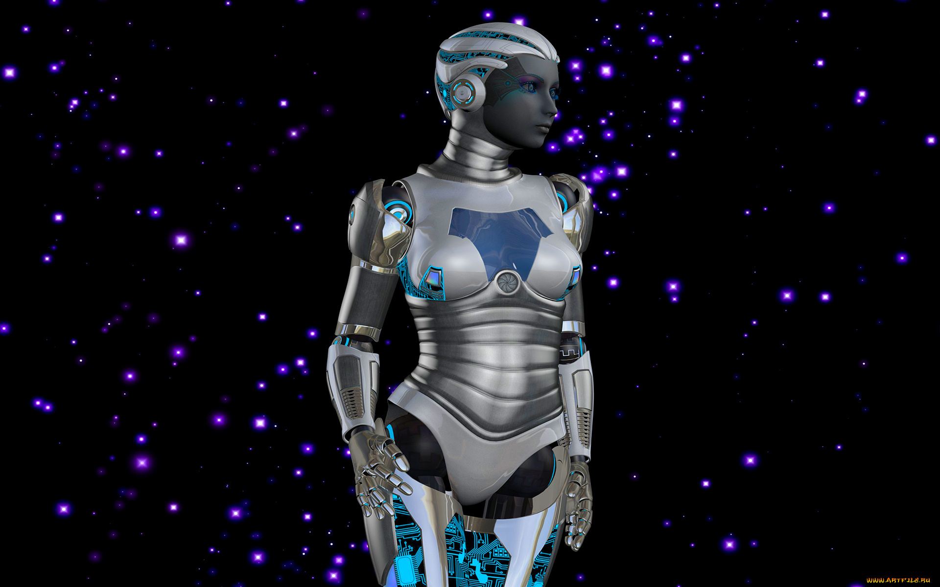 3д, графика, _science, fiction, фон, взгляд, девушка