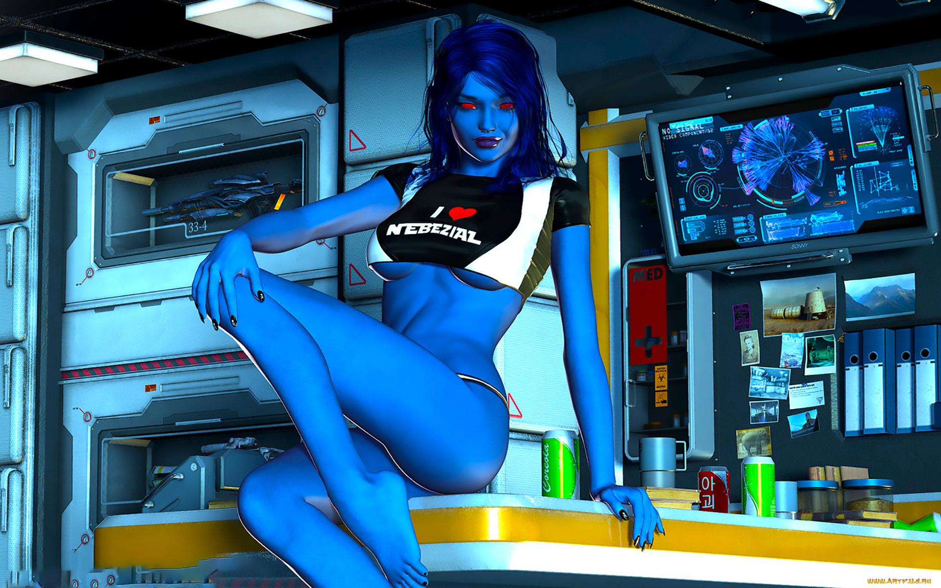 3д, графика, существа, , creatures, взгляд, девушка, фон