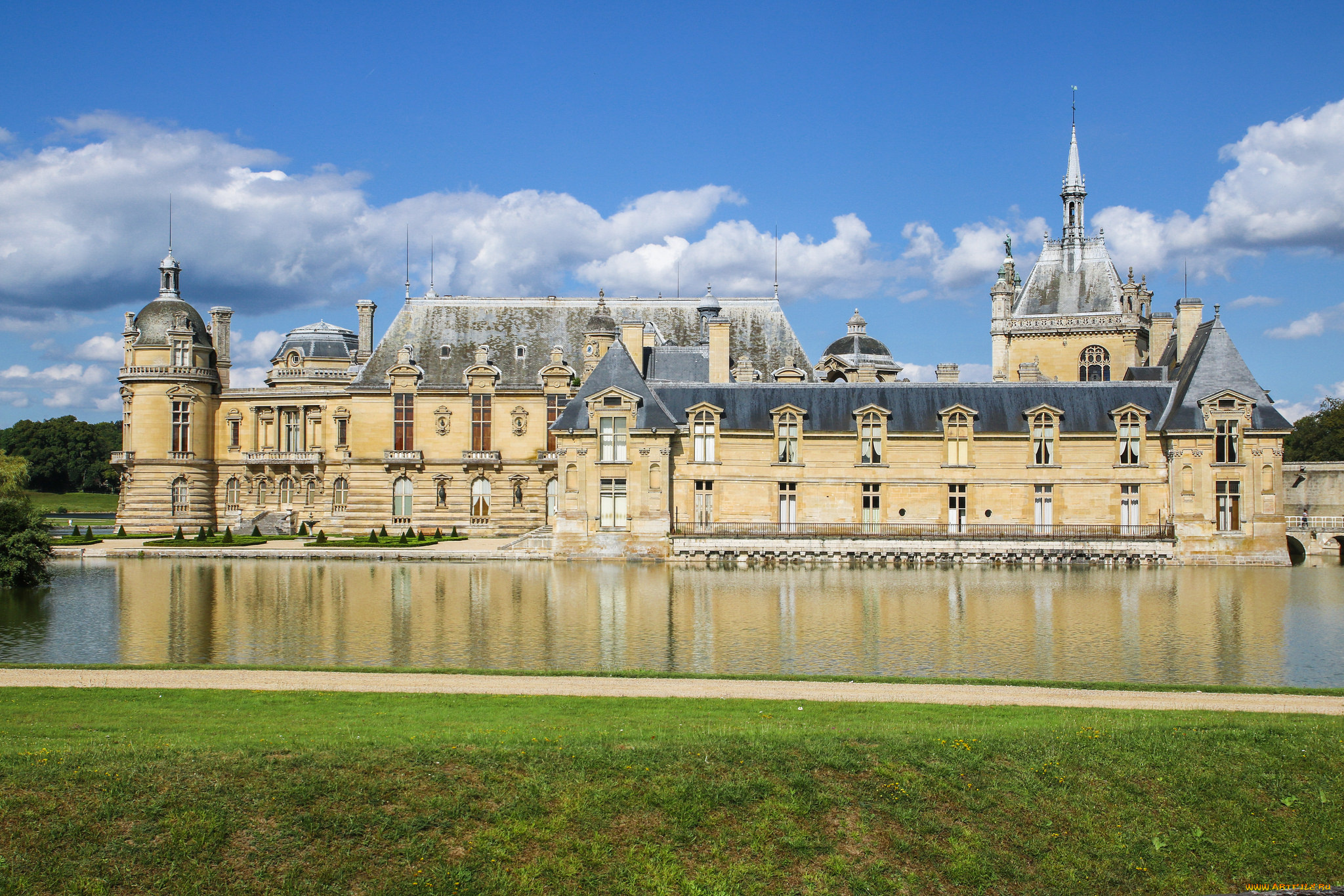chantilly, castle, города, замки, франции, замок