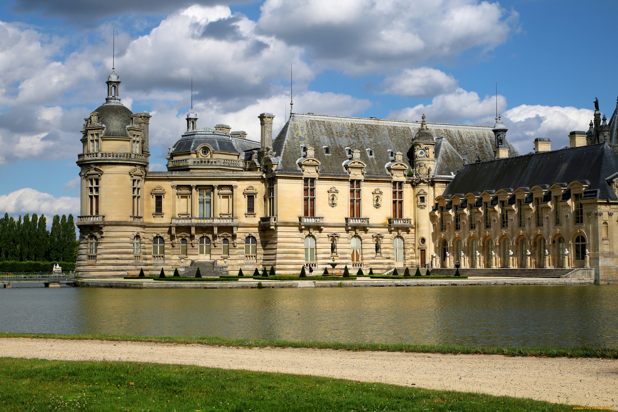 chantilly, castle, города, замки, франции, замок