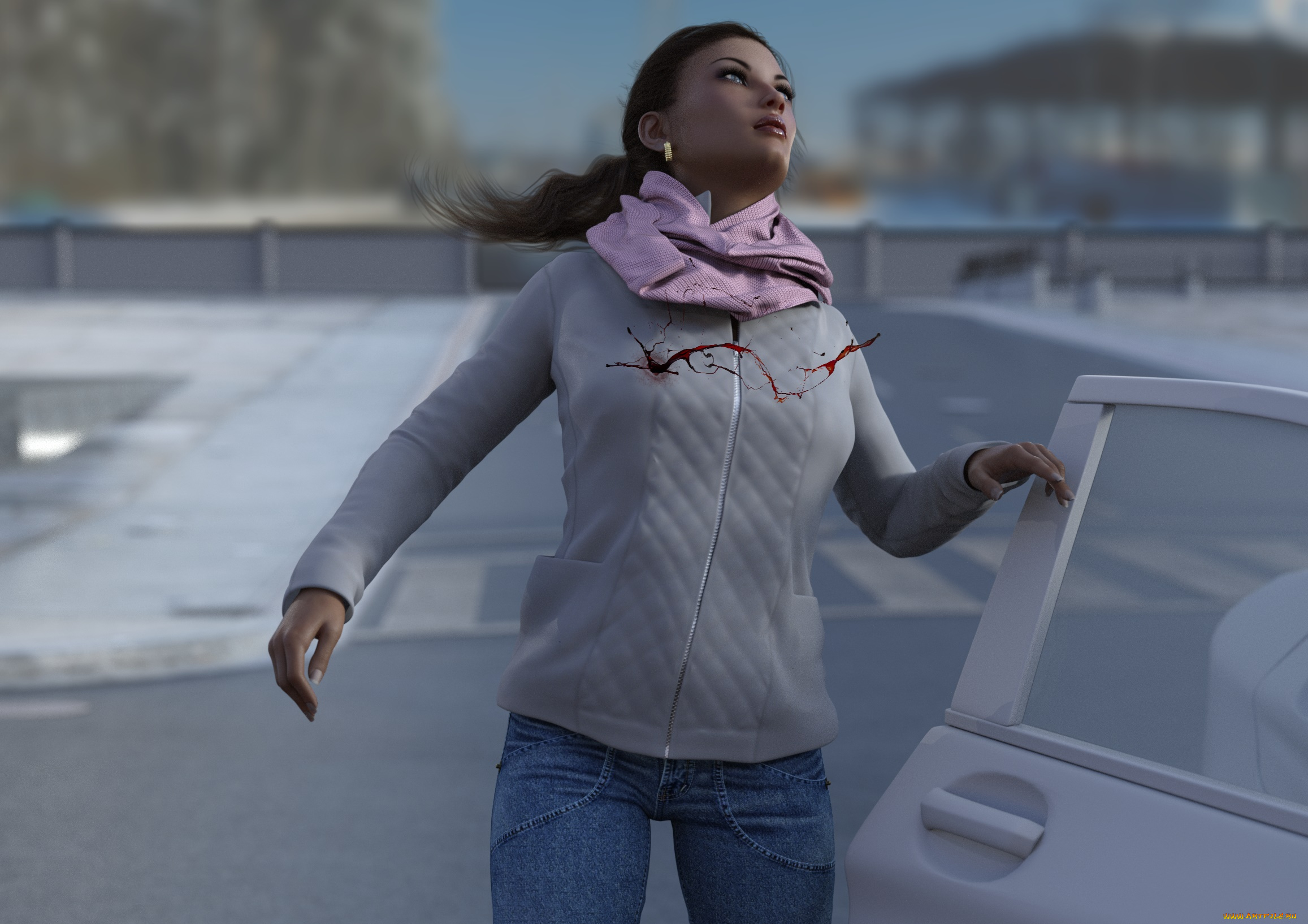 she, wolf, 3д, графика, фантазия, , fantasy, персонаж