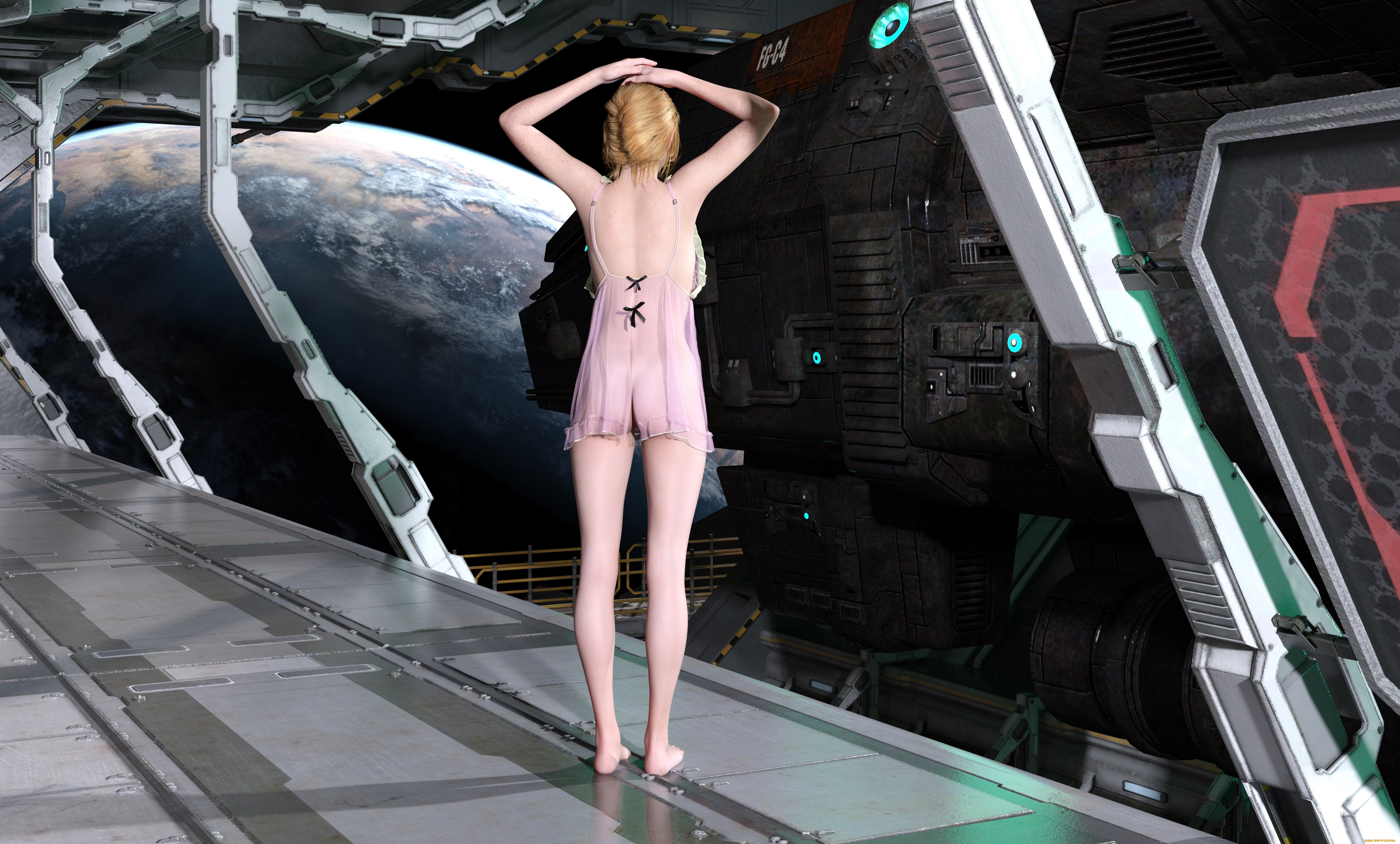 3д, графика, фантазия, , fantasy, фон, взгляд, девушка