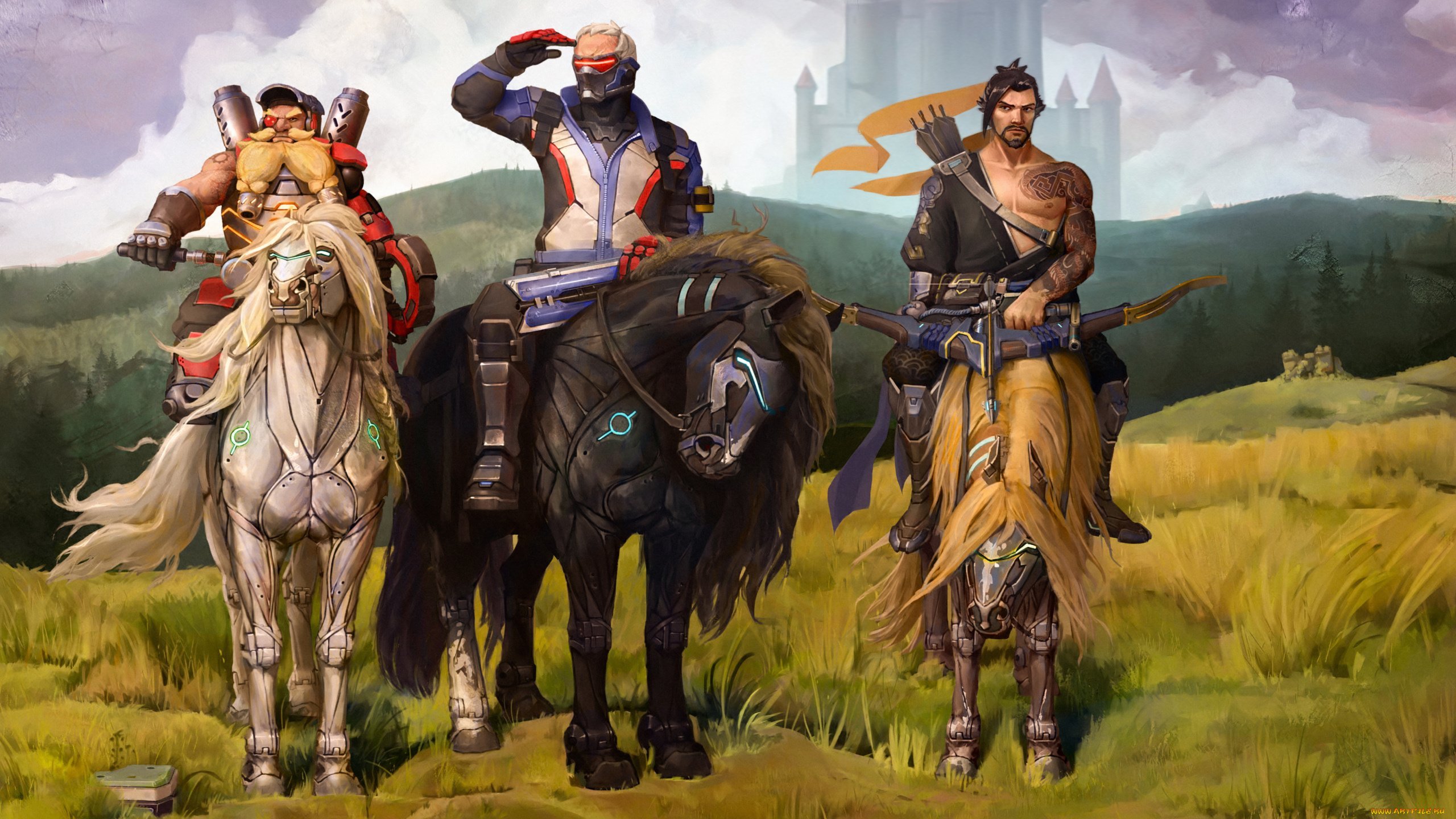 видео, игры, overwatch, bogatyrs, andwhatart