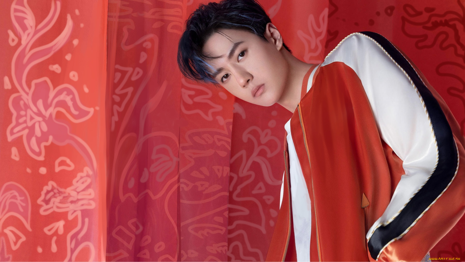 мужчины, wang, yi, bo, актер, певец, куртка, шторы