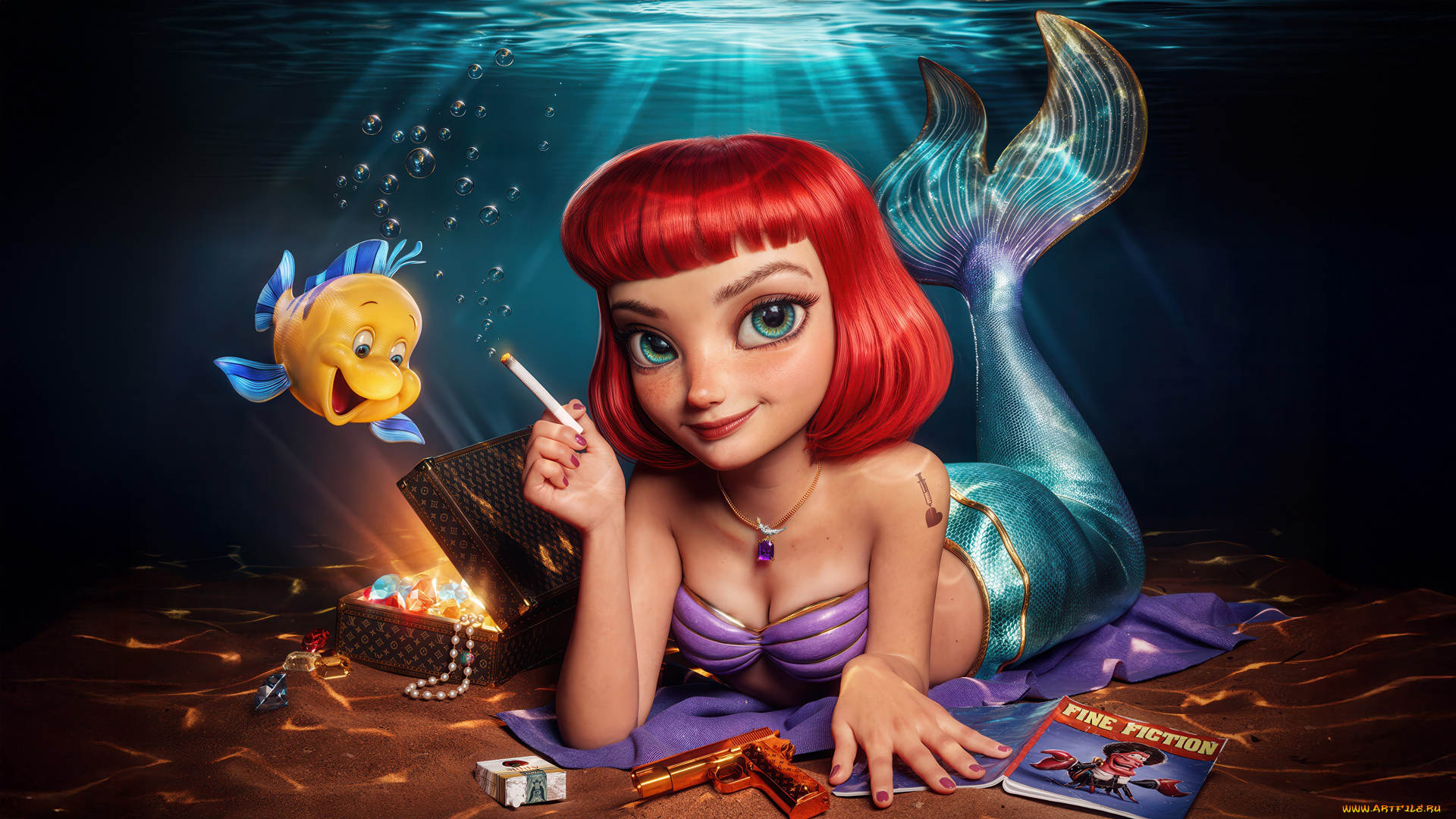3д, графика, мультфильмы, , кино, , видео, игры, the, little, mermaid, русалочка
