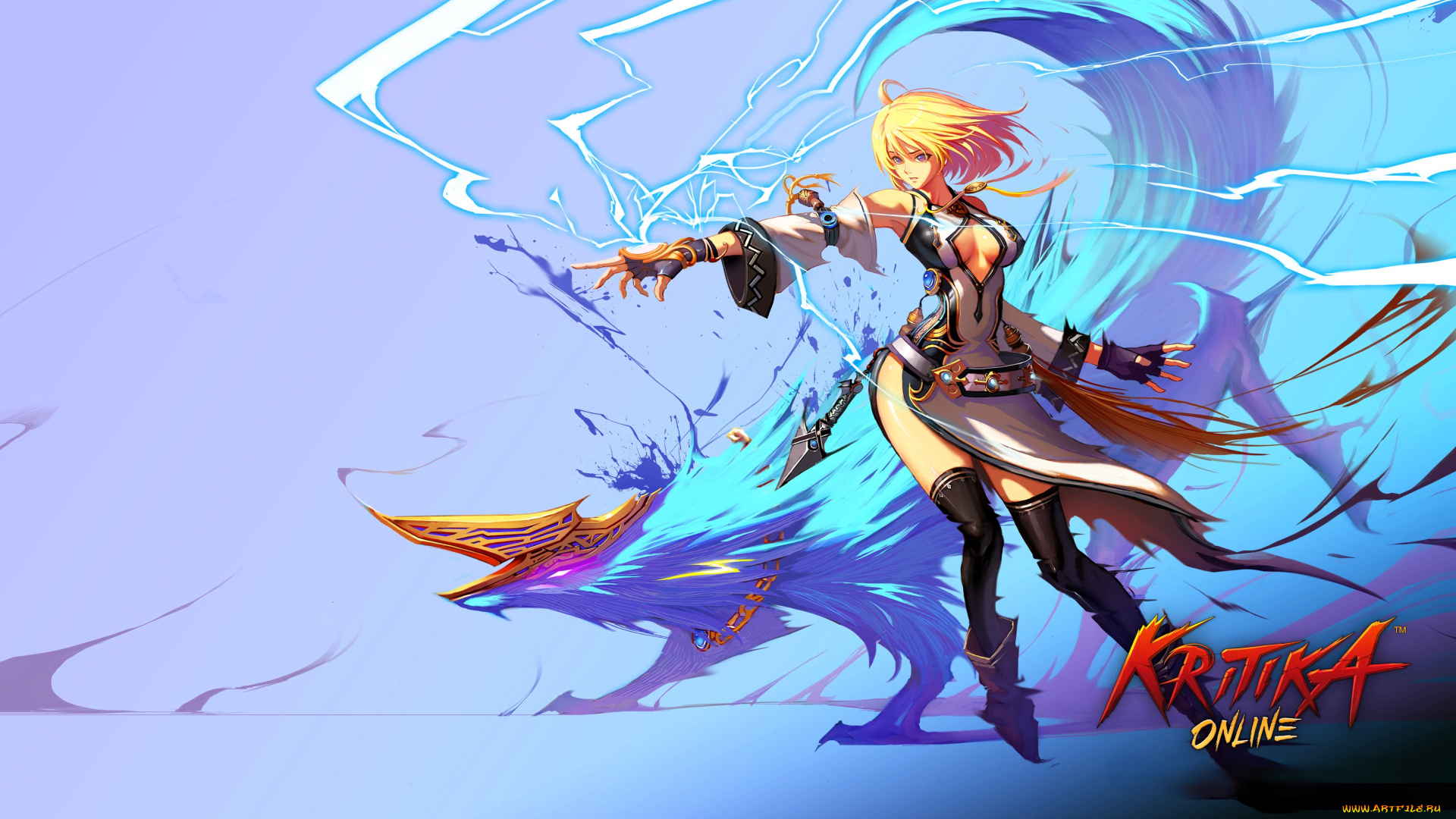 видео, игры, kritika, online, девушка, магия, зверь