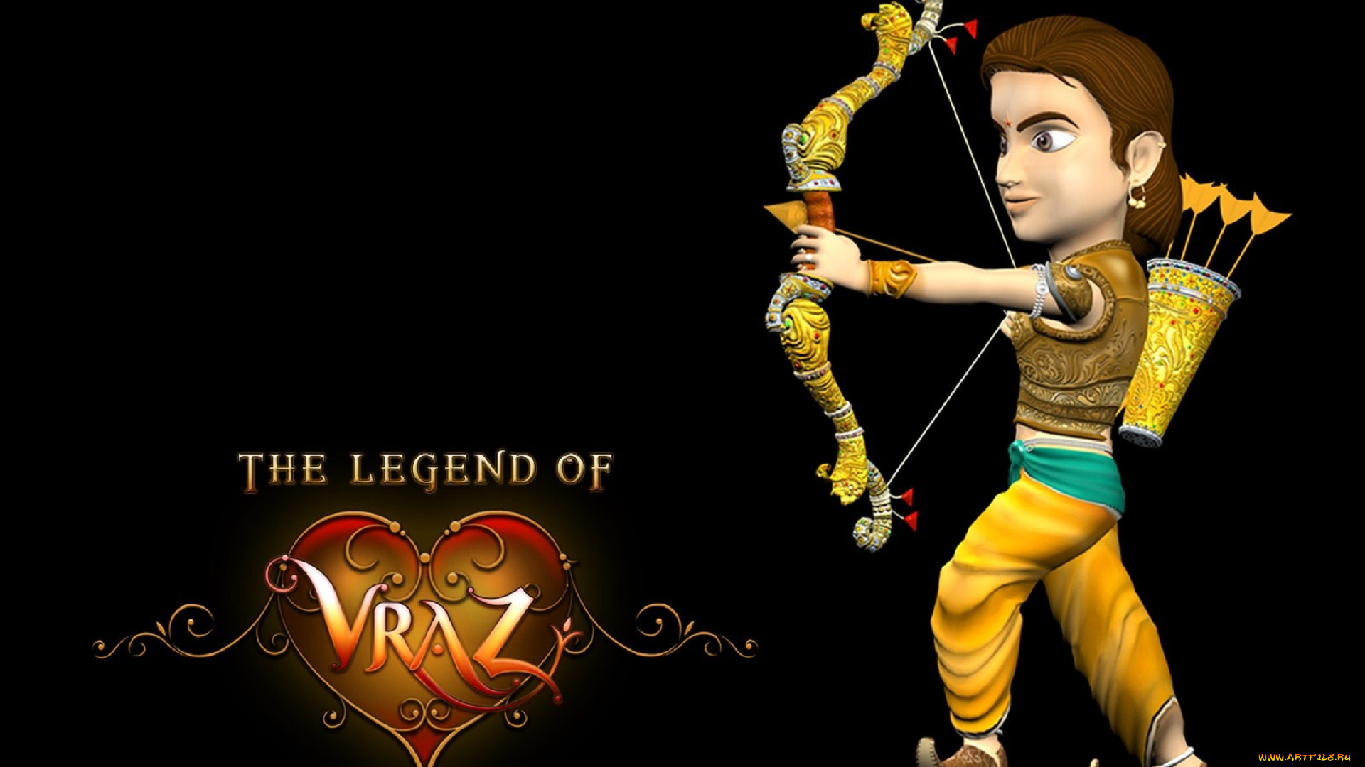 видео, игры, the, legend, of, vraz, индус, лук, сердечко