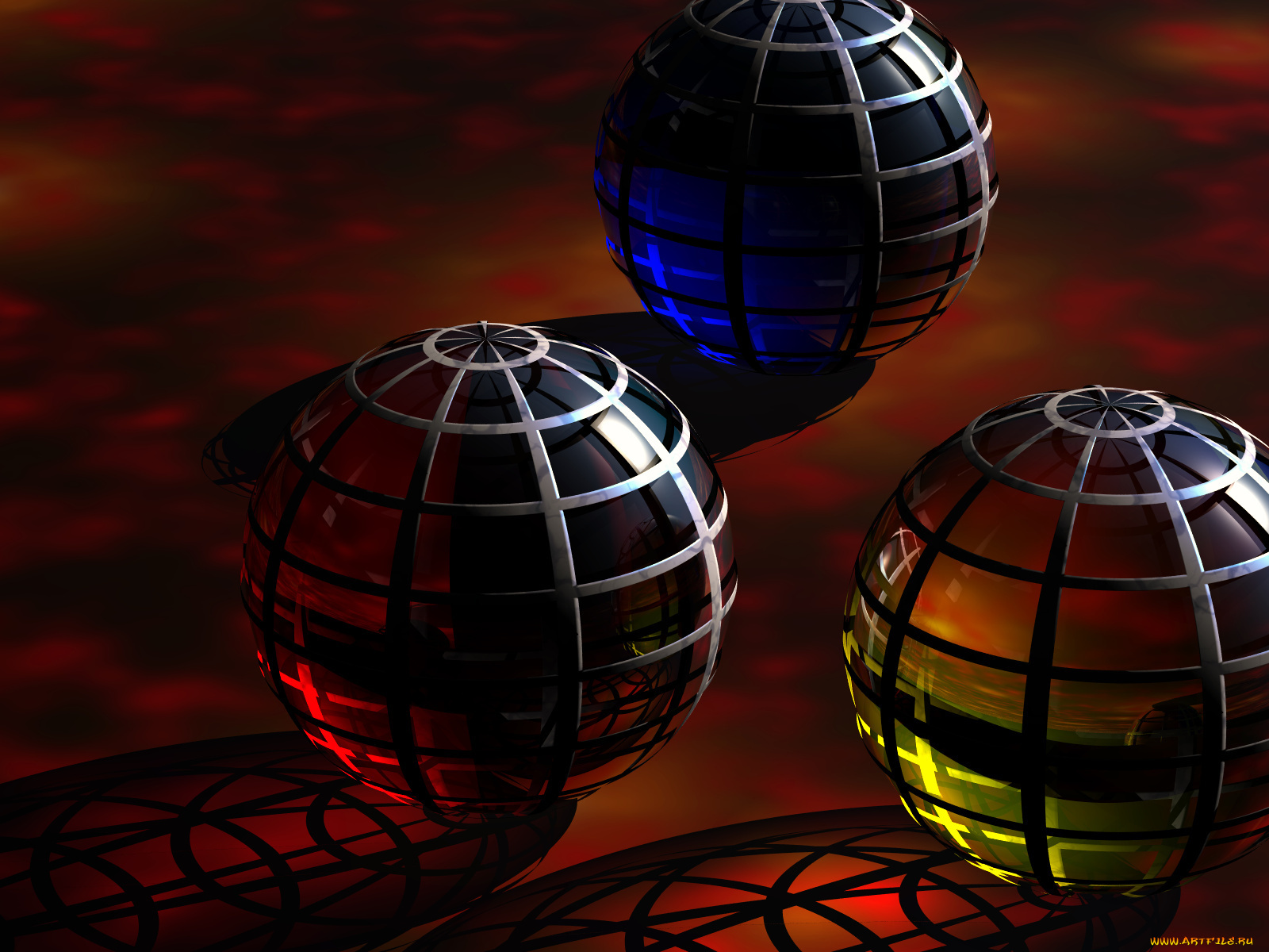3д, графика, другое, подсветка, шары