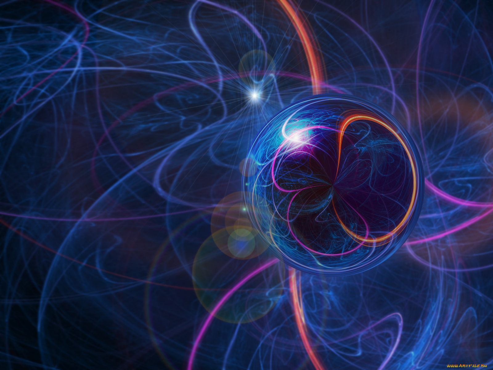 3д, графика, fractal, фракталы, синий, абстракция