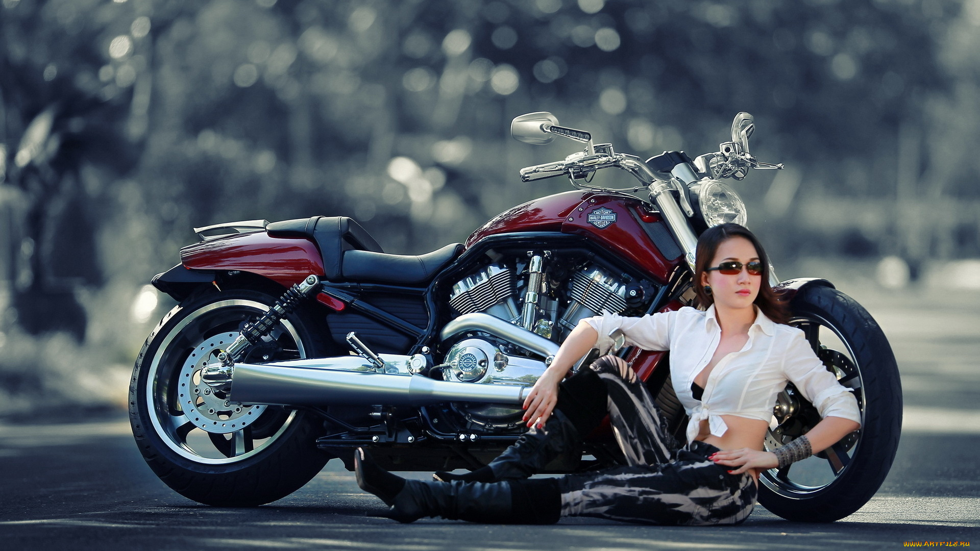 мотоциклы, мото, девушкой, девушка, крылья