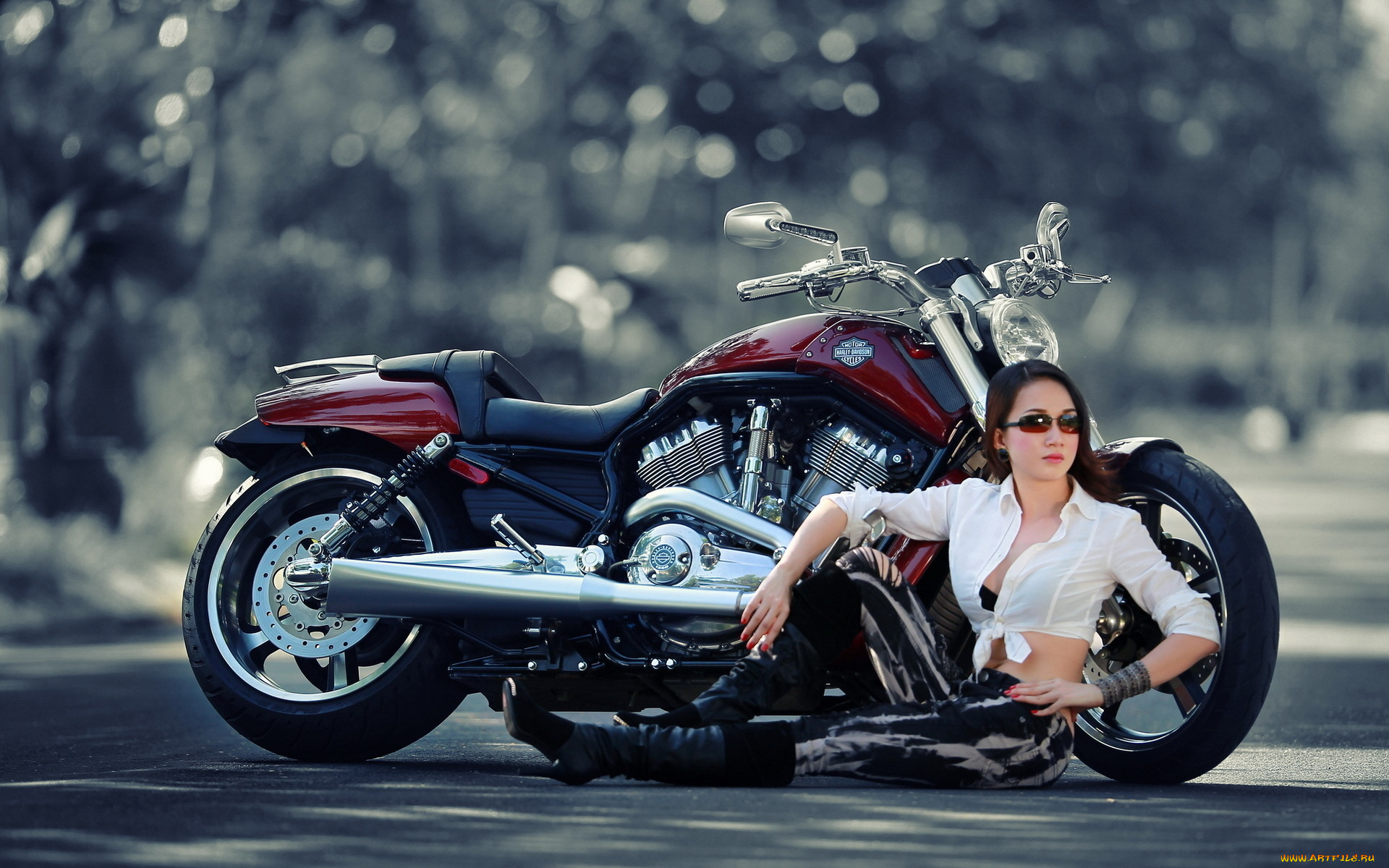 мотоциклы, мото, девушкой, девушка, крылья