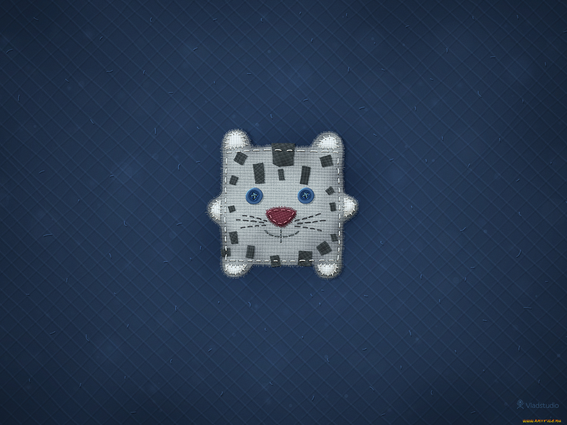 рисованные, vladstudio, пуговицы, глаза, кот