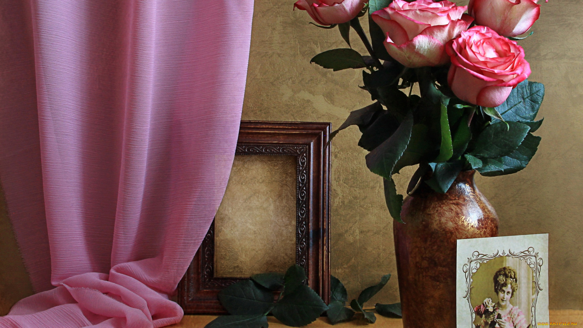 цветы, розы, букет, фото, винтаж