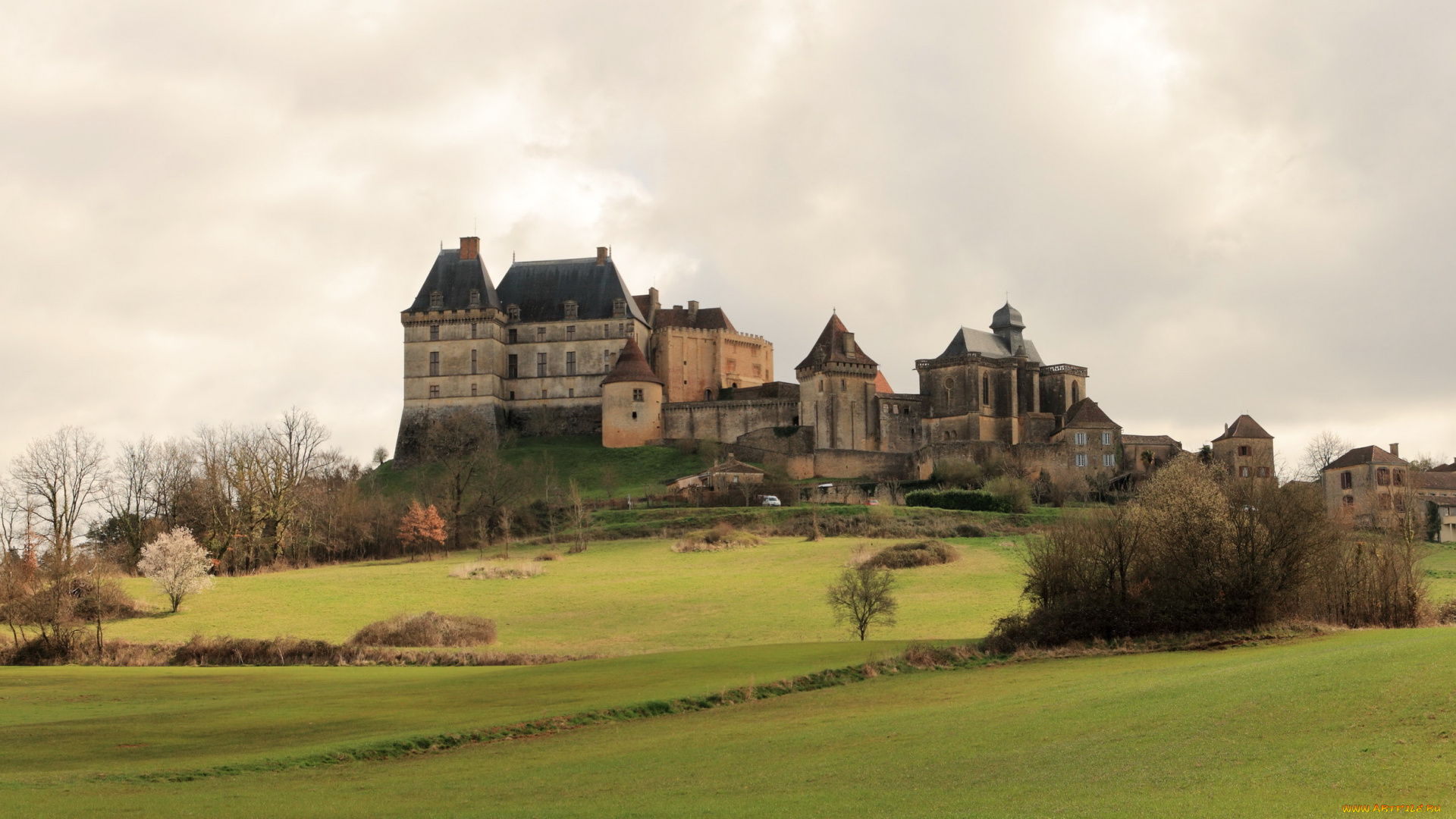 замок, biron, франция, города, дворцы, замки, крепости, ландшафт