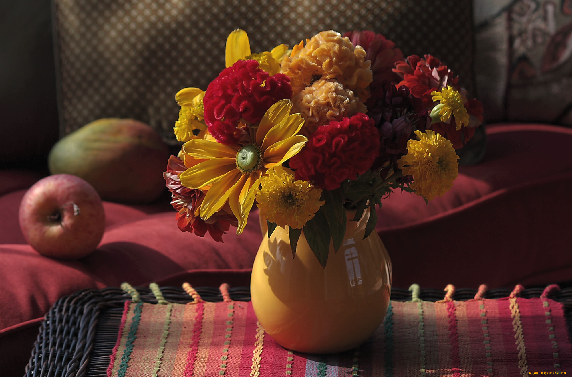 цветы, букеты, композиции, амаранты, рудбекия