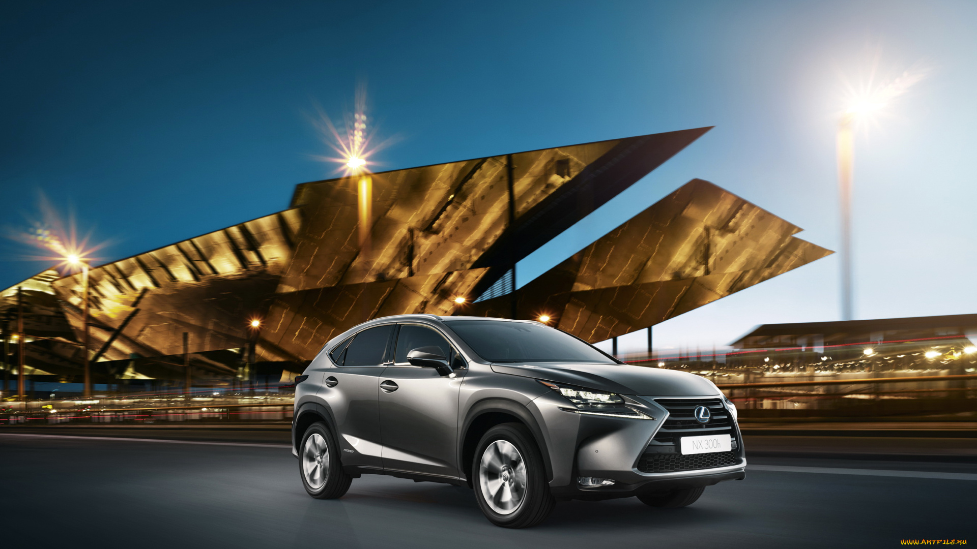 2015, lexus, nx, 300h, f-sport, автомобили, lexus, огни, ночь, серый