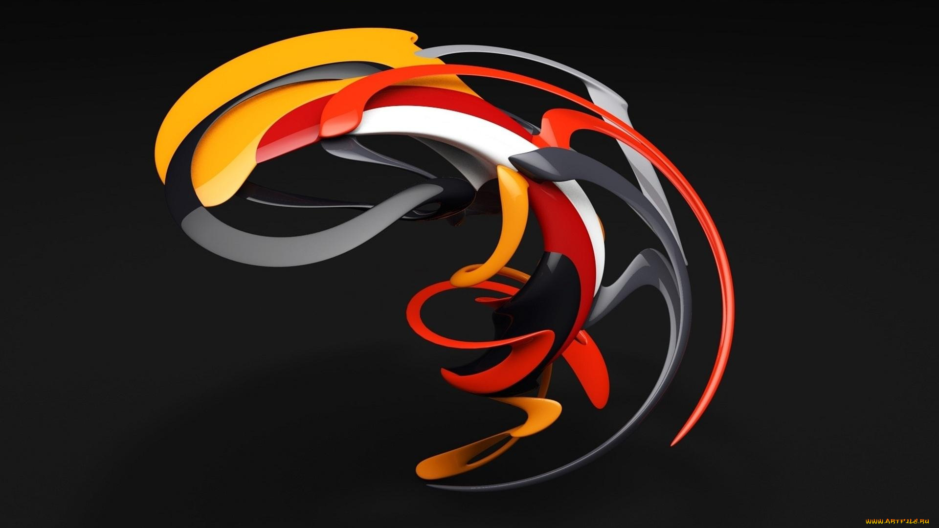 3д, графика, абстракция, , abstract, загогулина, цвета, фигура, яркость