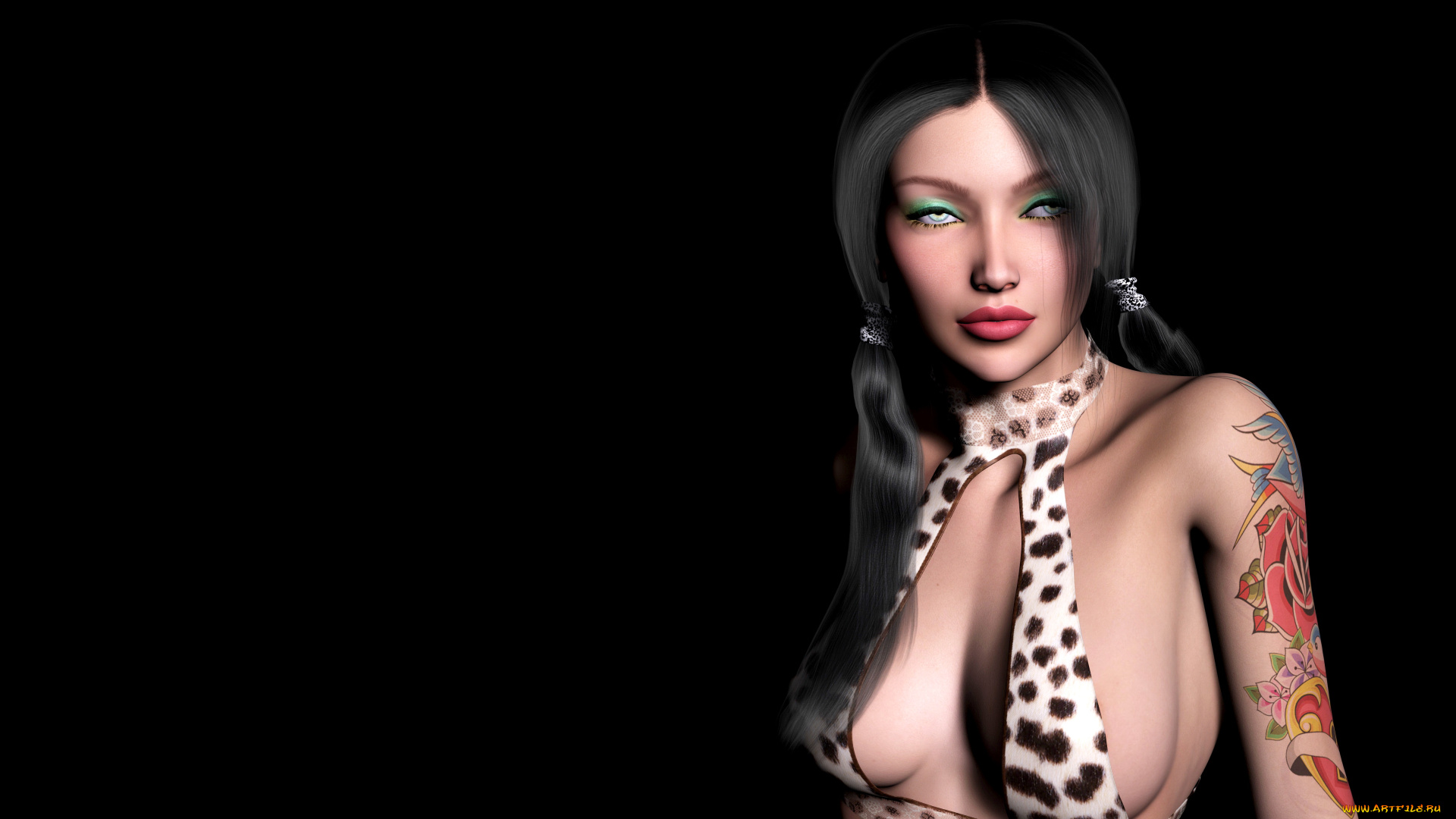 3д, графика, люди, , people, девушка, взгляд, фон