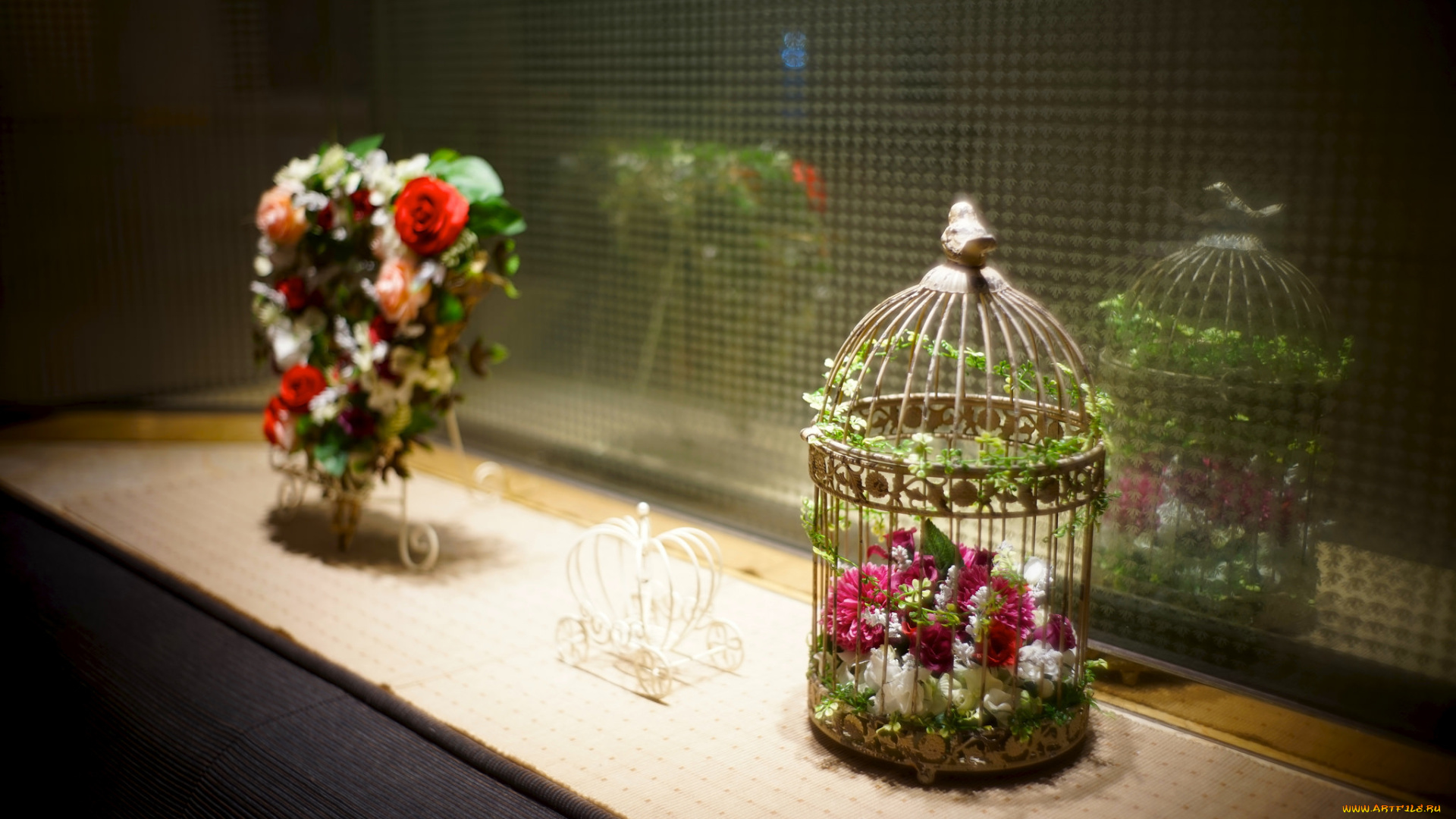 цветы, букеты, , композиции, букет, клетка