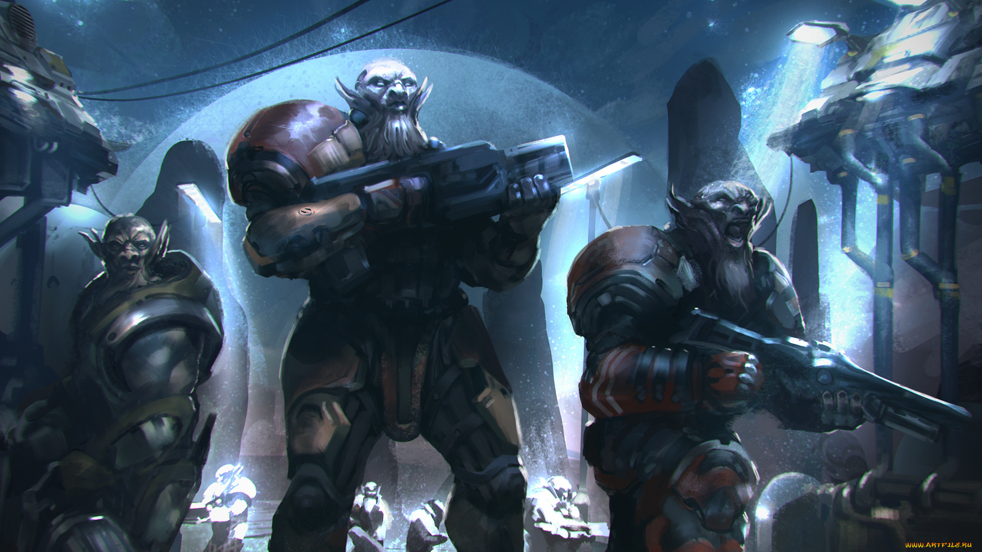 фэнтези, существа, мир, воины, монстры, иной, оружие