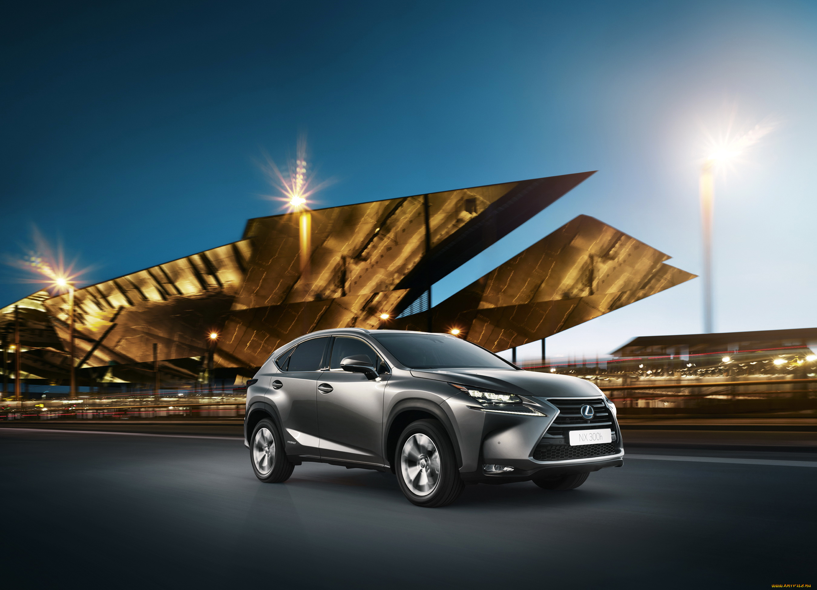 2015, lexus, nx, 300h, f-sport, автомобили, lexus, огни, ночь, серый