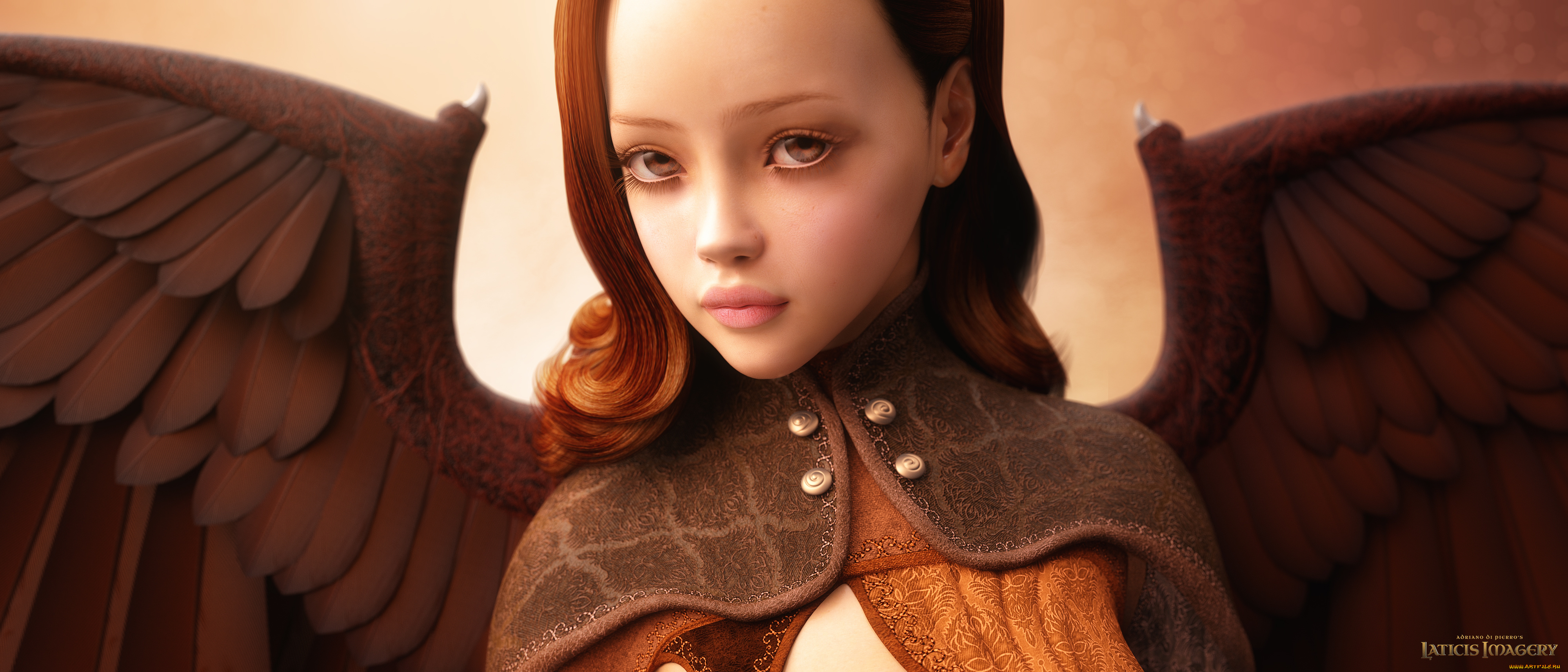 3д, графика, ангел, , angel, фон, ангел, взгляд, девушка