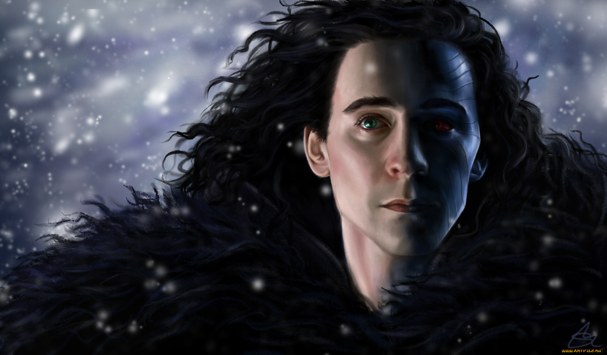 рисованное, кино, тор, лицо, локи