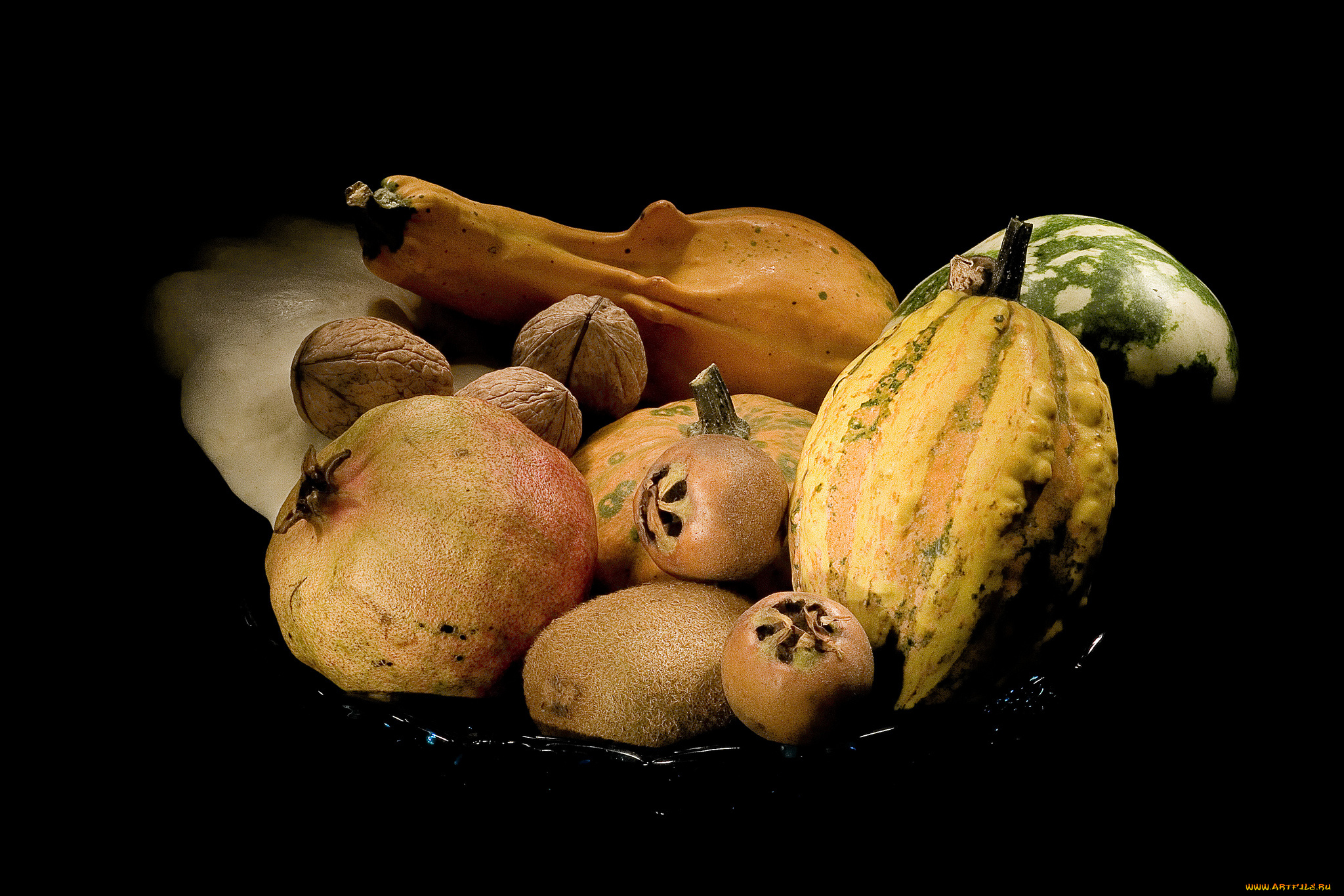 еда, разное, тыква, орехи, гранаты