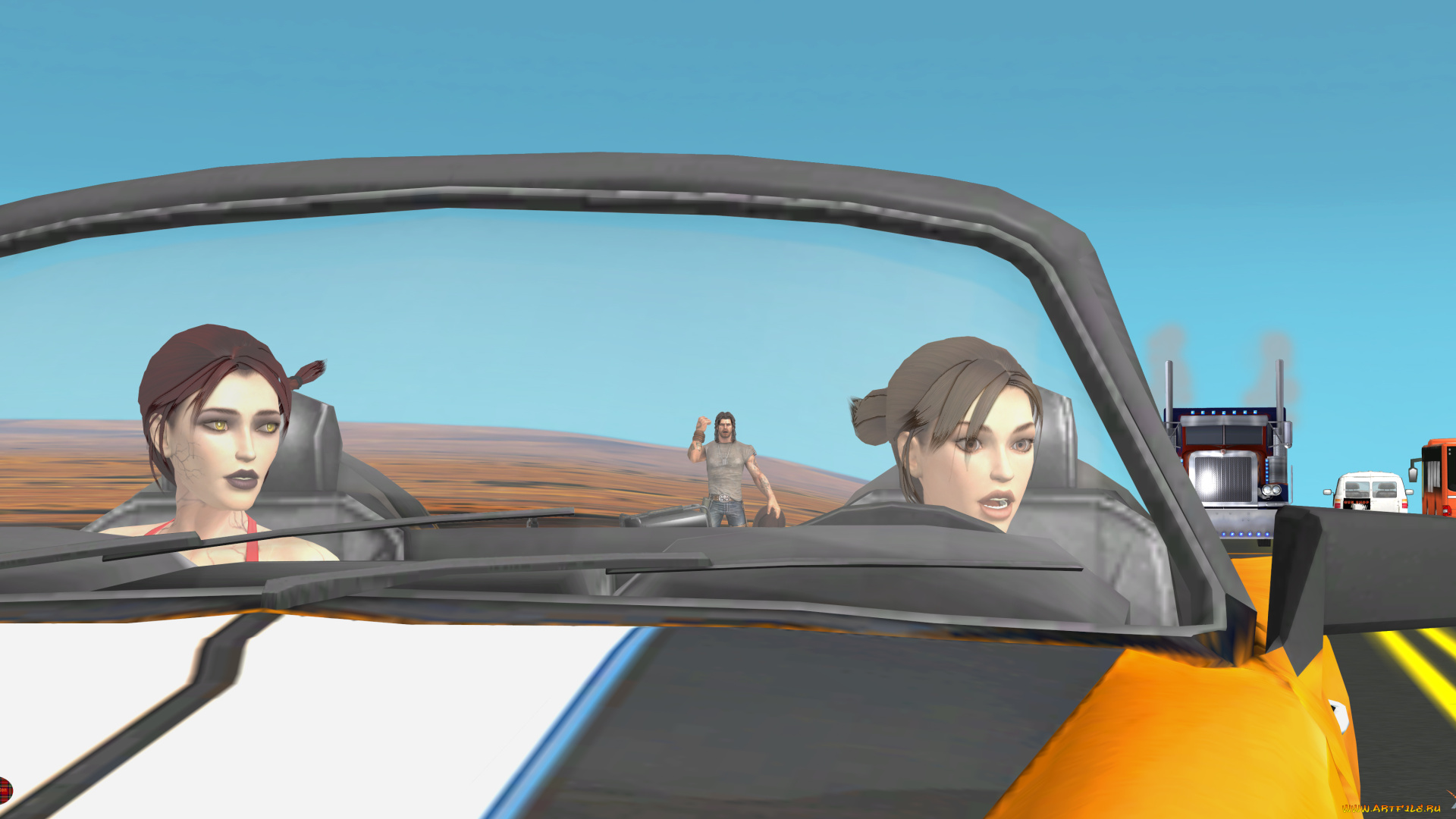 3д, графика, люди-авто, мото, , people-, car, , , moto, фон, автомобиль, взгляд, девушки