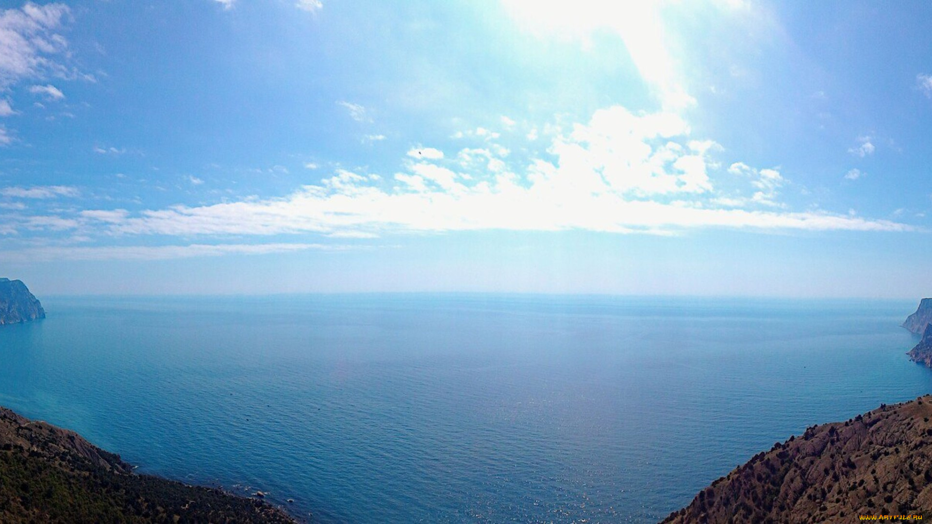 балаклава, природа, побережье, панорама, море, горизонт, крым, севастополь